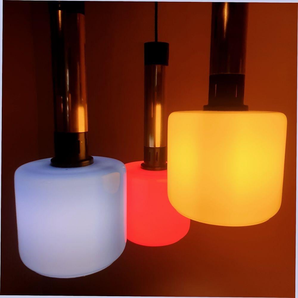 Glas-Hängeleuchter aus der Mitte des Jahrhunderts, von Stilnovo im Angebot 4