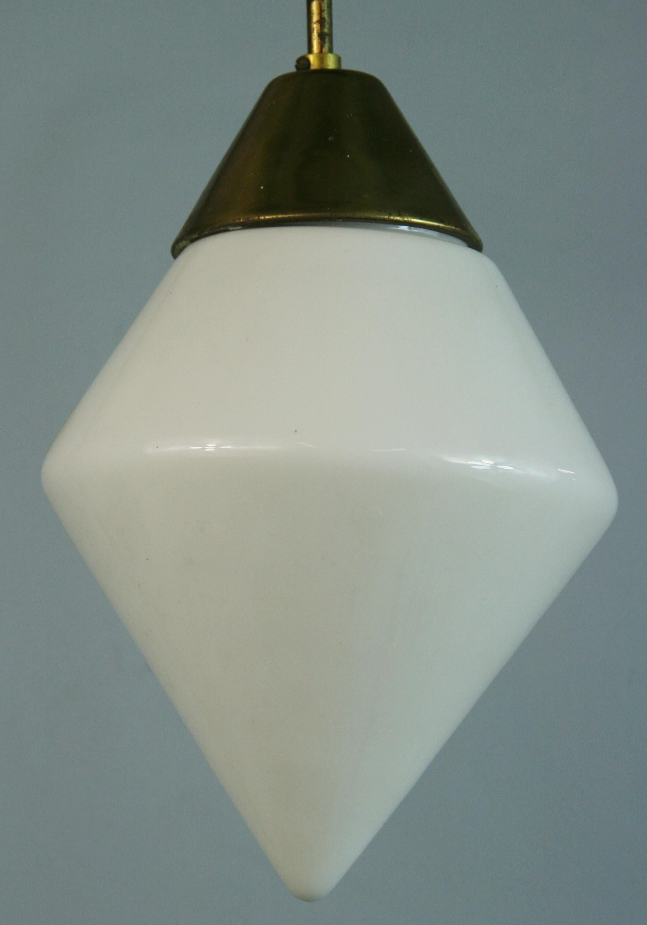 Late 20th Century Mid Century Glass Pendants(2 available) For Sale