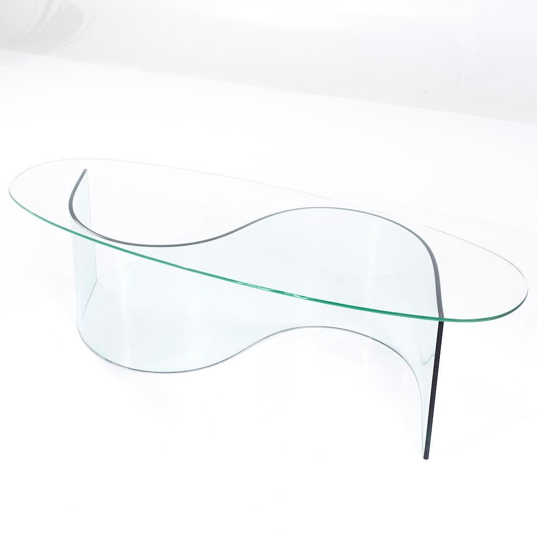 Table basse en verre S du milieu du siècle Bon état - En vente à Countryside, IL