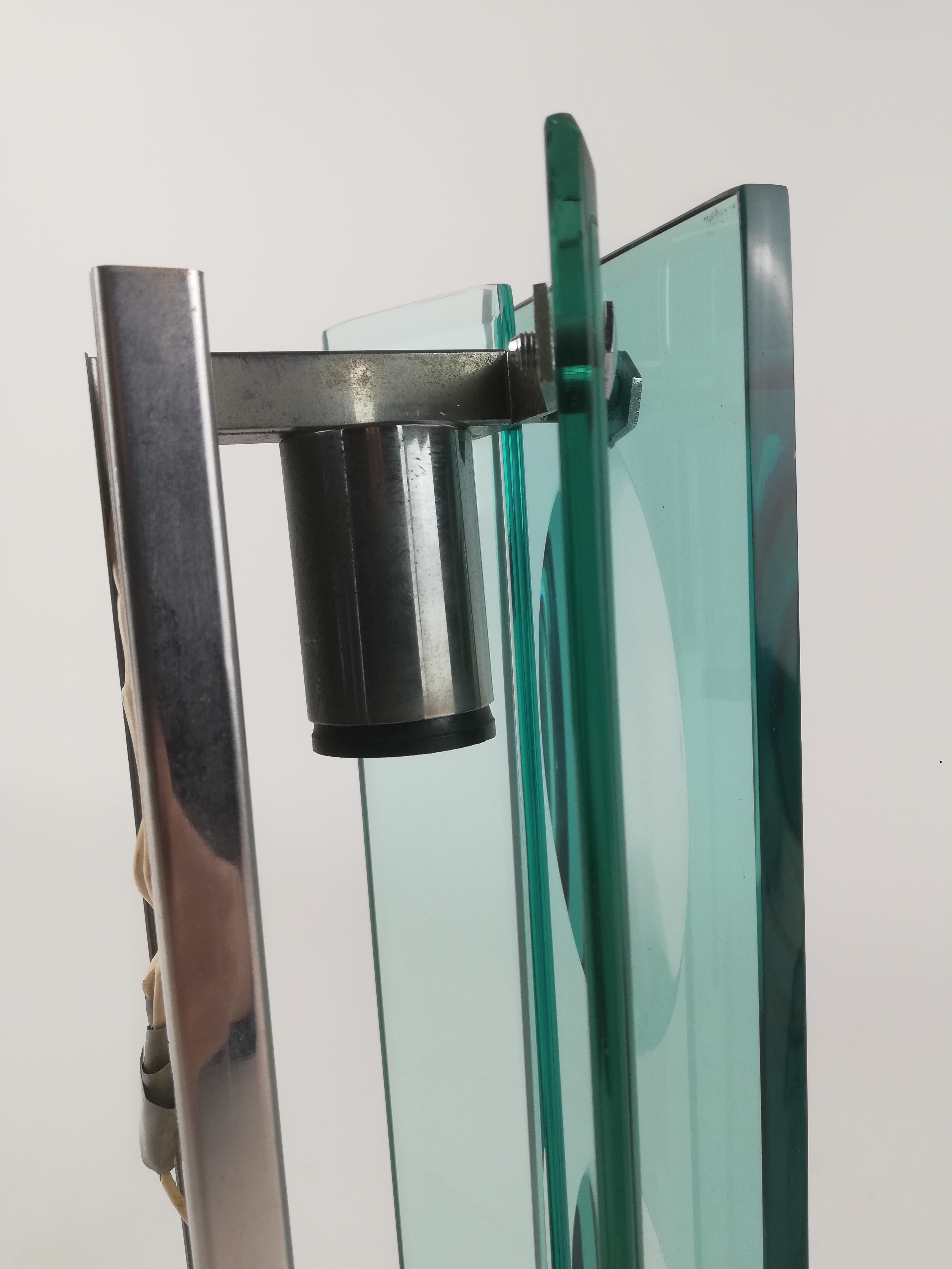 Appliques en verre du milieu du siècle dans le style de Fontana Arte, Italie, 1960, lot de 2 en vente 10