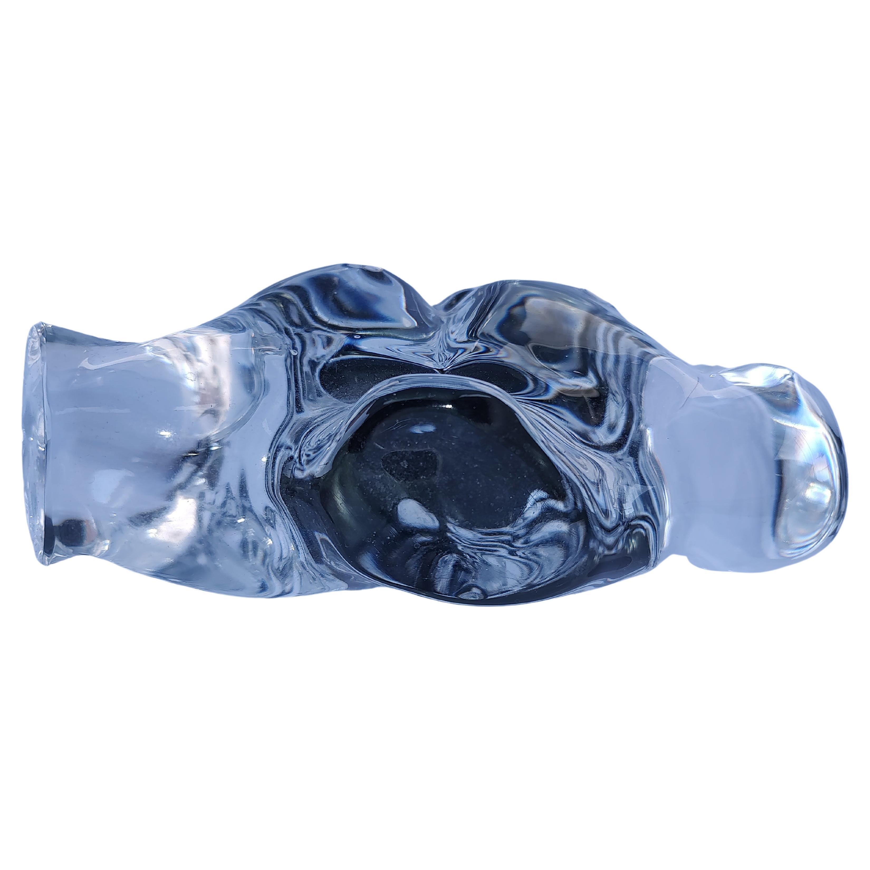 Moderne Buste sculptural en verre du milieu du siècle 