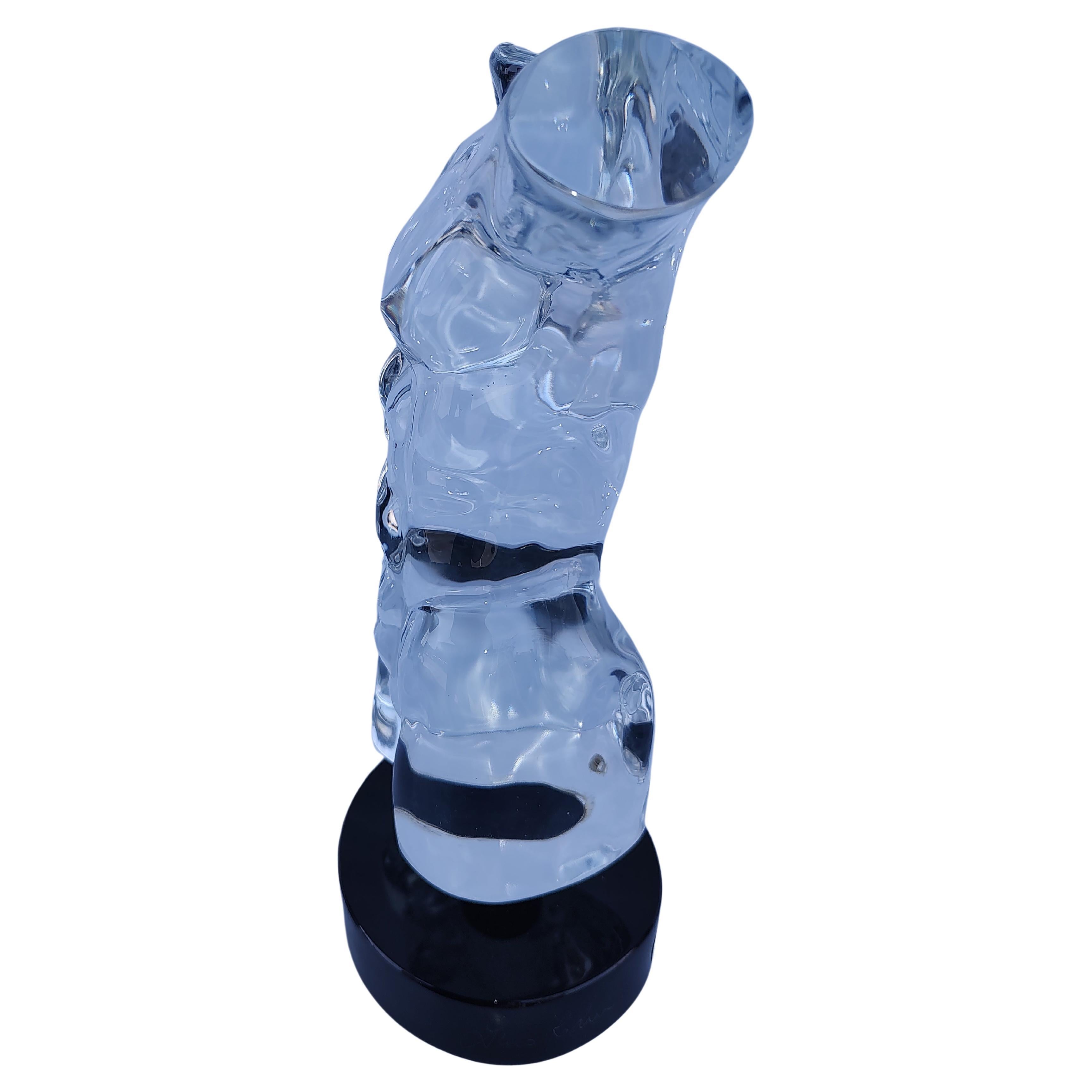 Fait main Buste sculptural en verre du milieu du siècle 