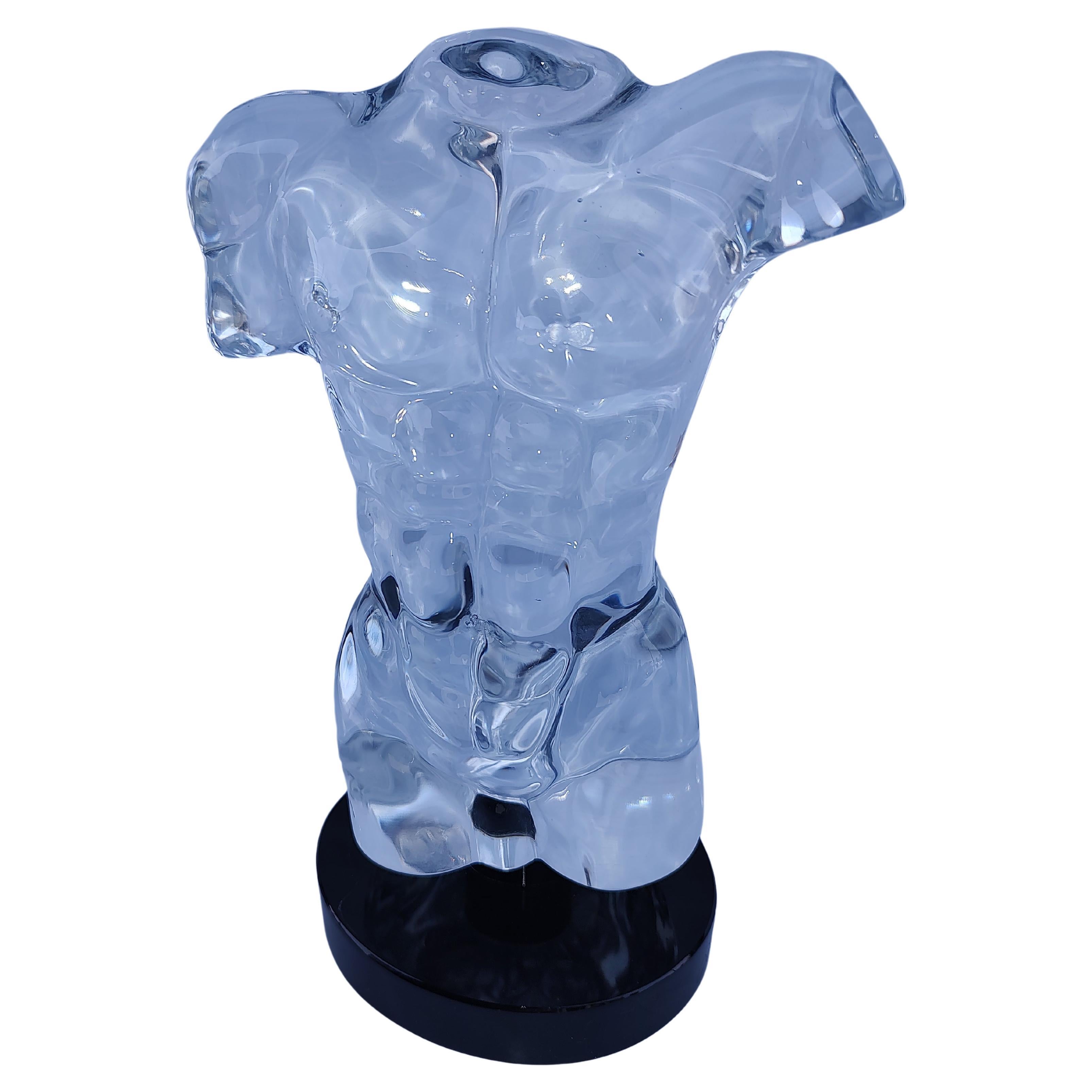 Buste sculptural en verre du milieu du siècle 