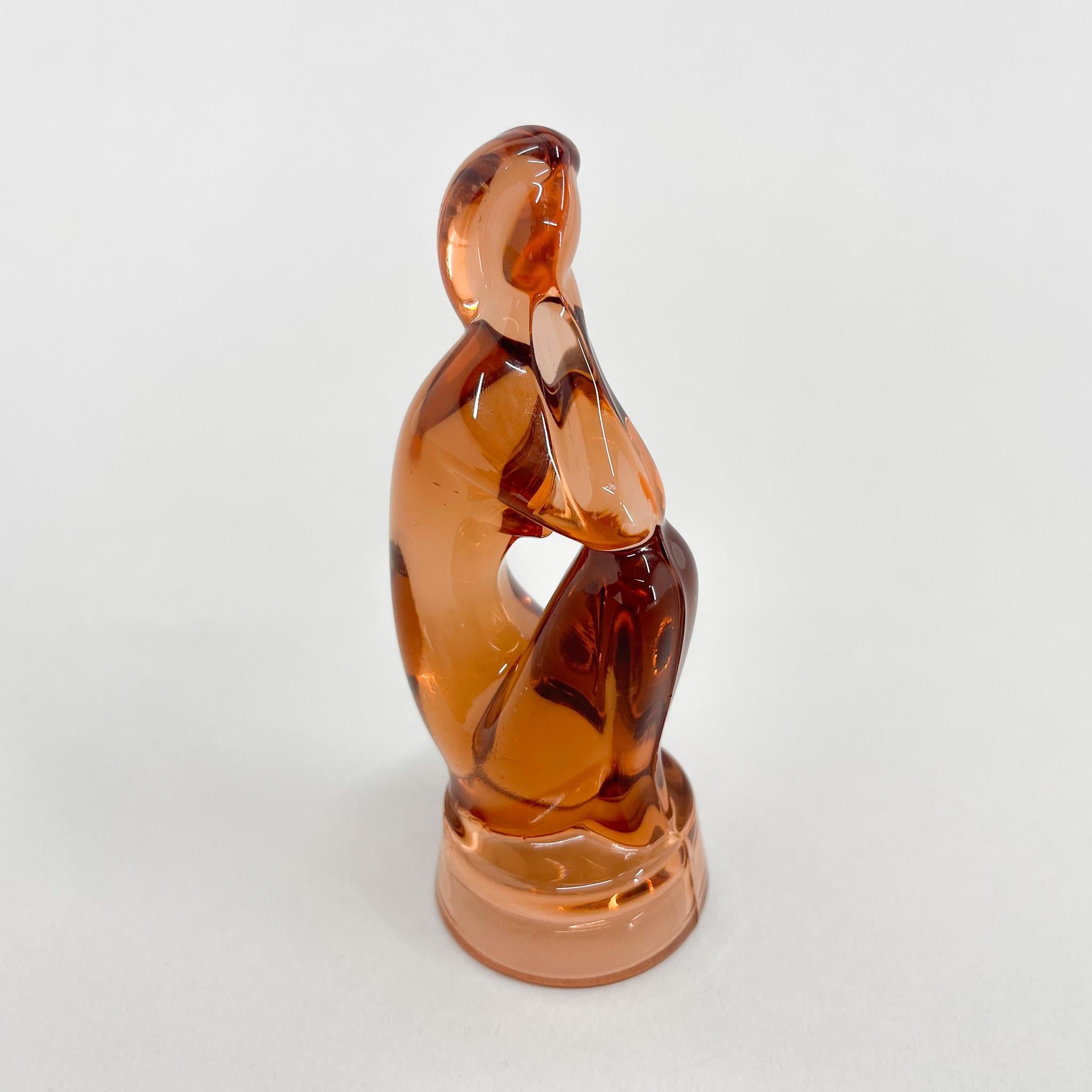 Czech Mid-century Glass Sculpture by Jitka Forejtova for Rudolfova Hut, 1950's For Sale