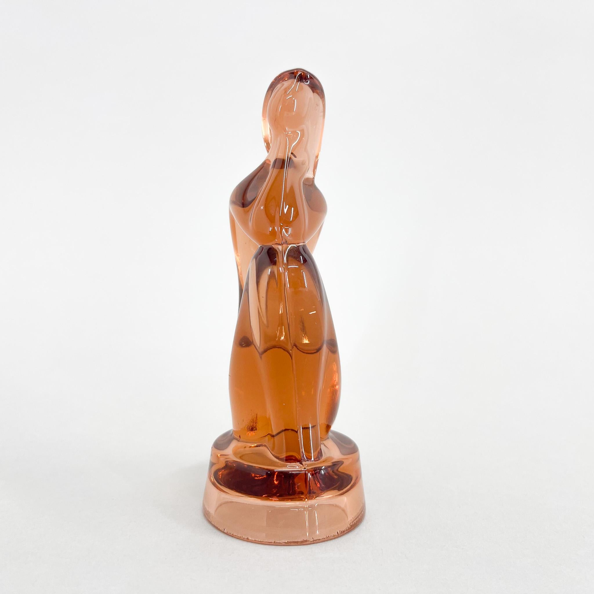 Mid-century Glass Sculpture by Jitka Forejtova for Rudolfova Hut, 1950's In Good Condition For Sale In Praha, CZ