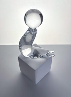 Mid-Century Glass Sea Lion Paperweight by Folke Walving, Sweden, 1960's