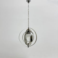 Mid-century glass sphere pendant glass lamp design 1970’s space age Italy