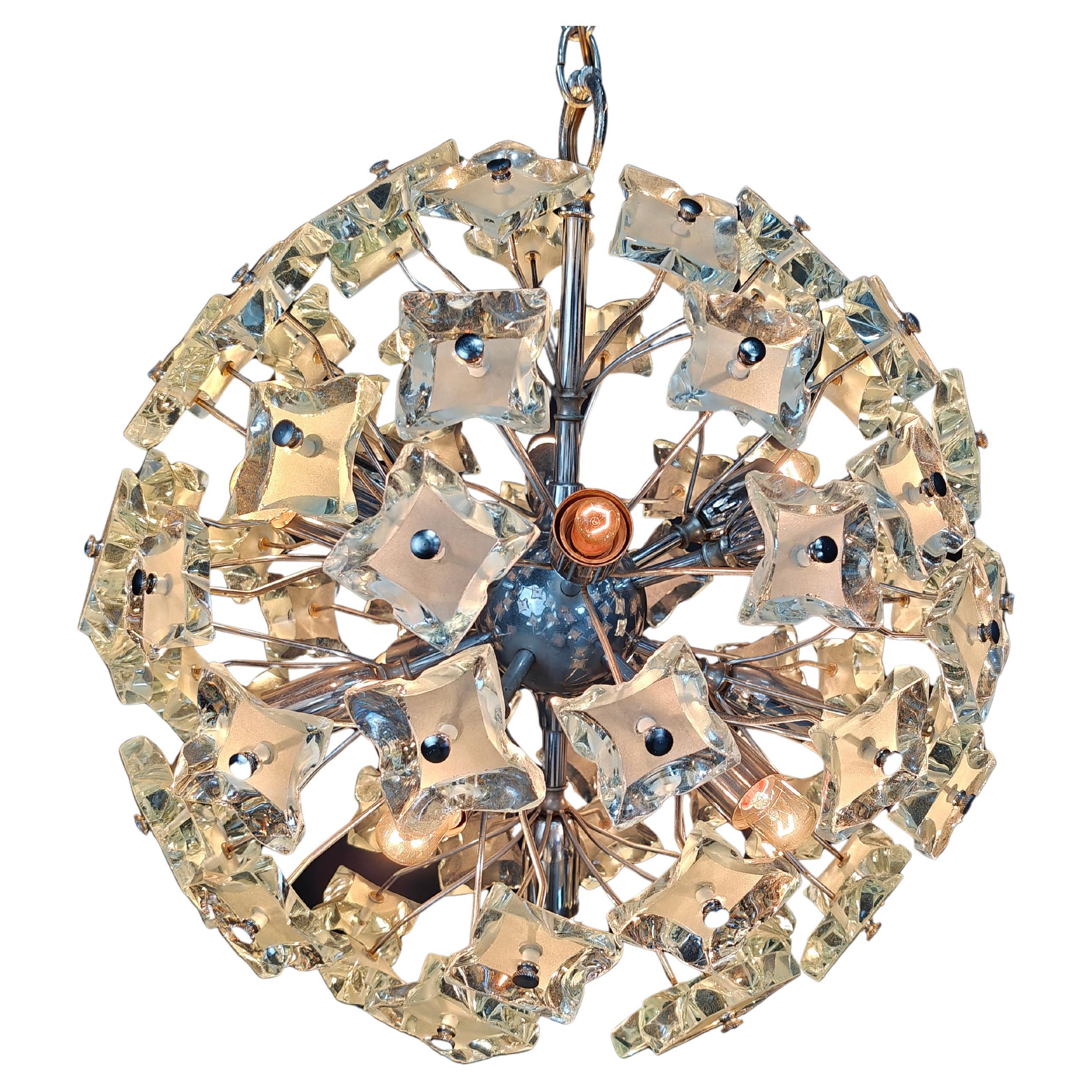Lampadario Sputnik in vetro di metà secolo, anni '70 in vendita