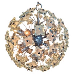 Mid century glass sputnik chandelier, 1970s