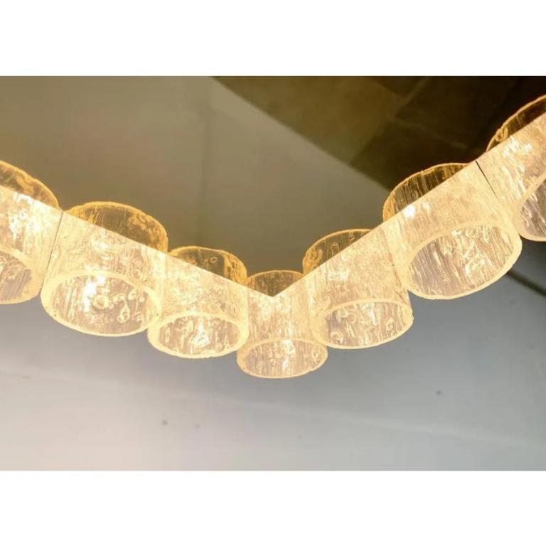Lampada da soffitto quadrata in vetro di metà secolo di Doria Leuchten, anni '60 in vendita 3