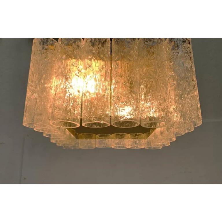 Metallo Lampada da soffitto quadrata in vetro di metà secolo di Doria Leuchten, anni '60 in vendita