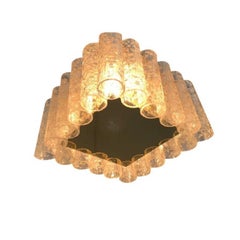 Quadratische Glas-Deckenleuchte aus der Jahrhundertmitte von Doria Leuchten, 1960er Jahre