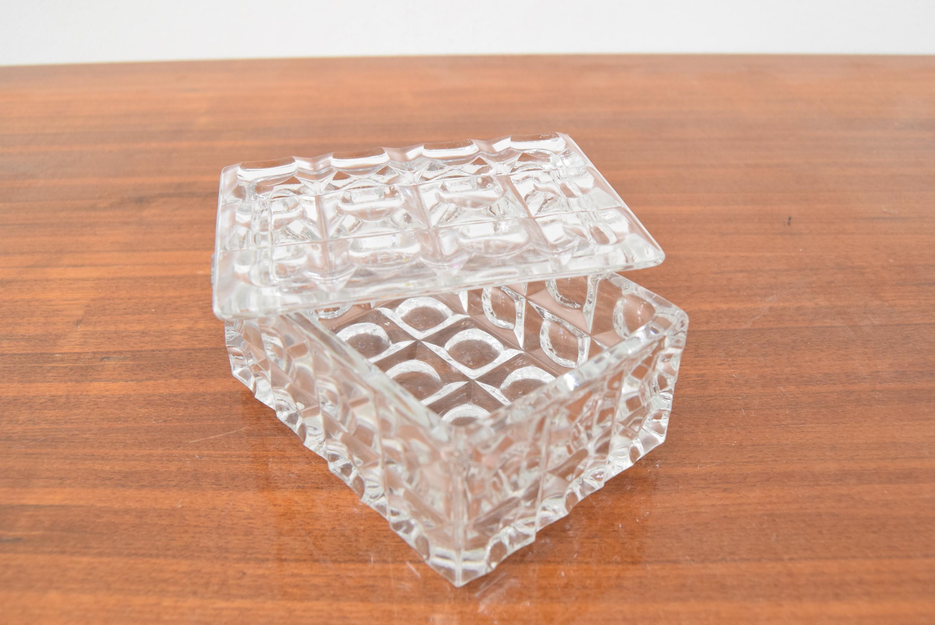 Mid-Century Modern Mid-century Glass sugar bowl/Bohemia Crystal, 1960's.  For Sale