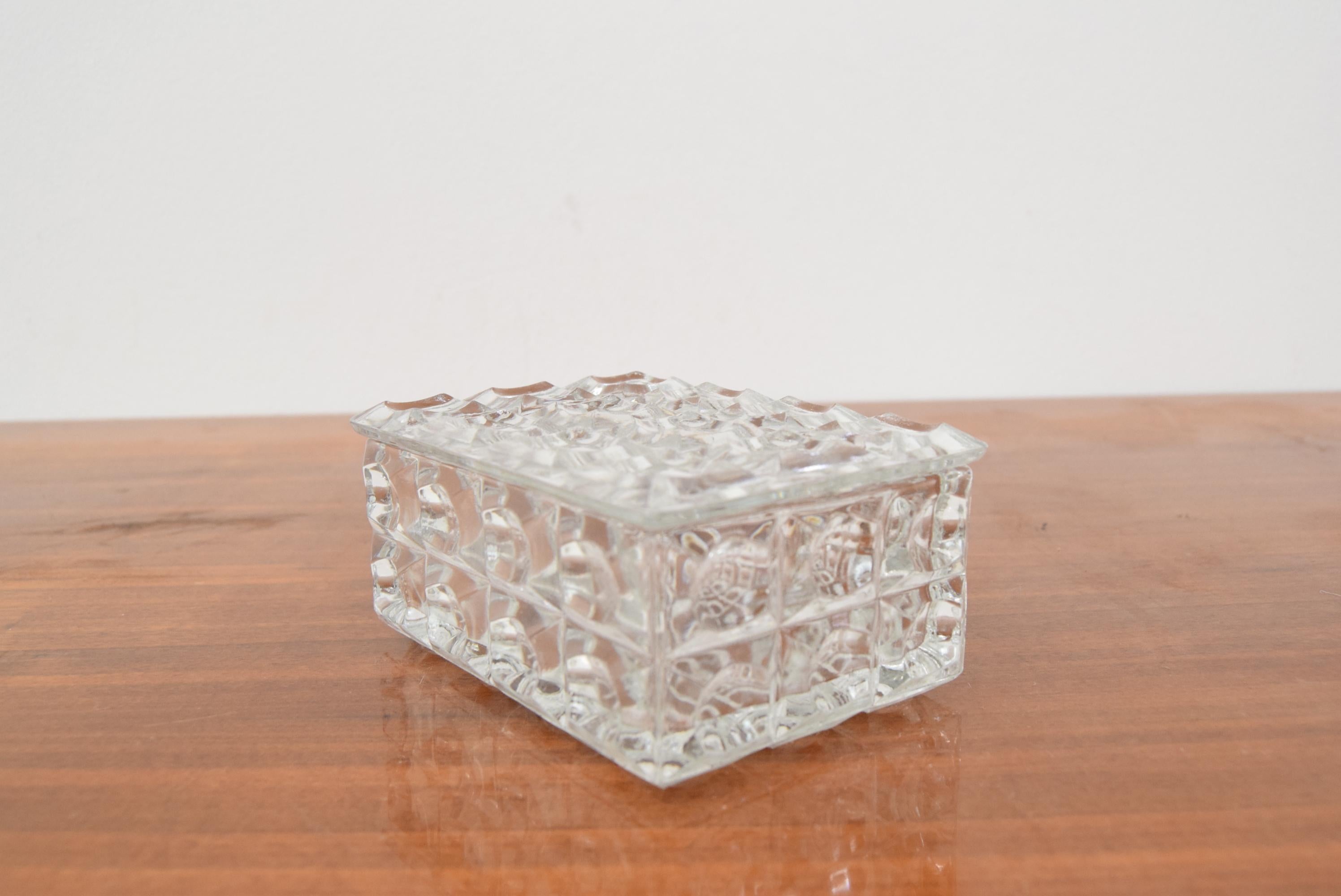 Mid-20th Century Mid-century Glass sugar bowl/Bohemia Crystal, 1960's.  For Sale