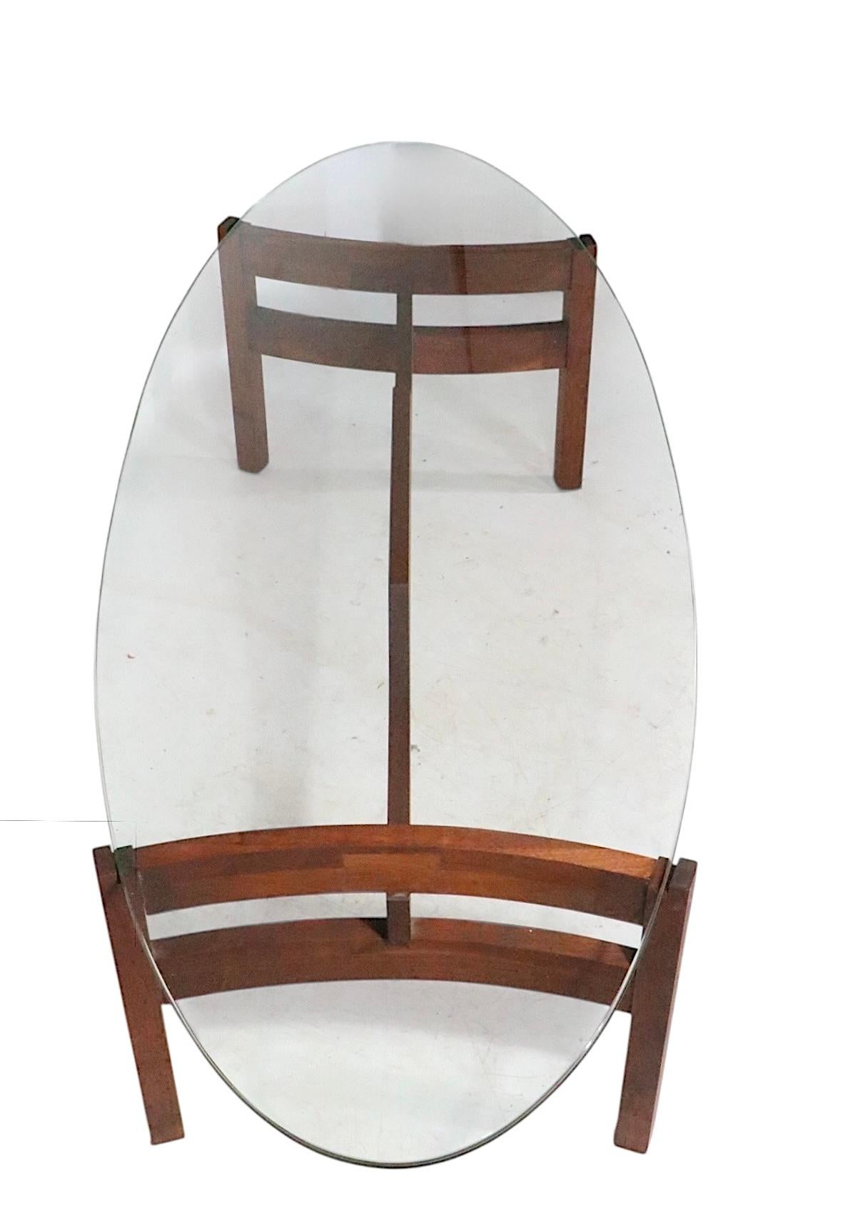 Mid Century Glass Surfboard  Top Coffee Table For Sale 9