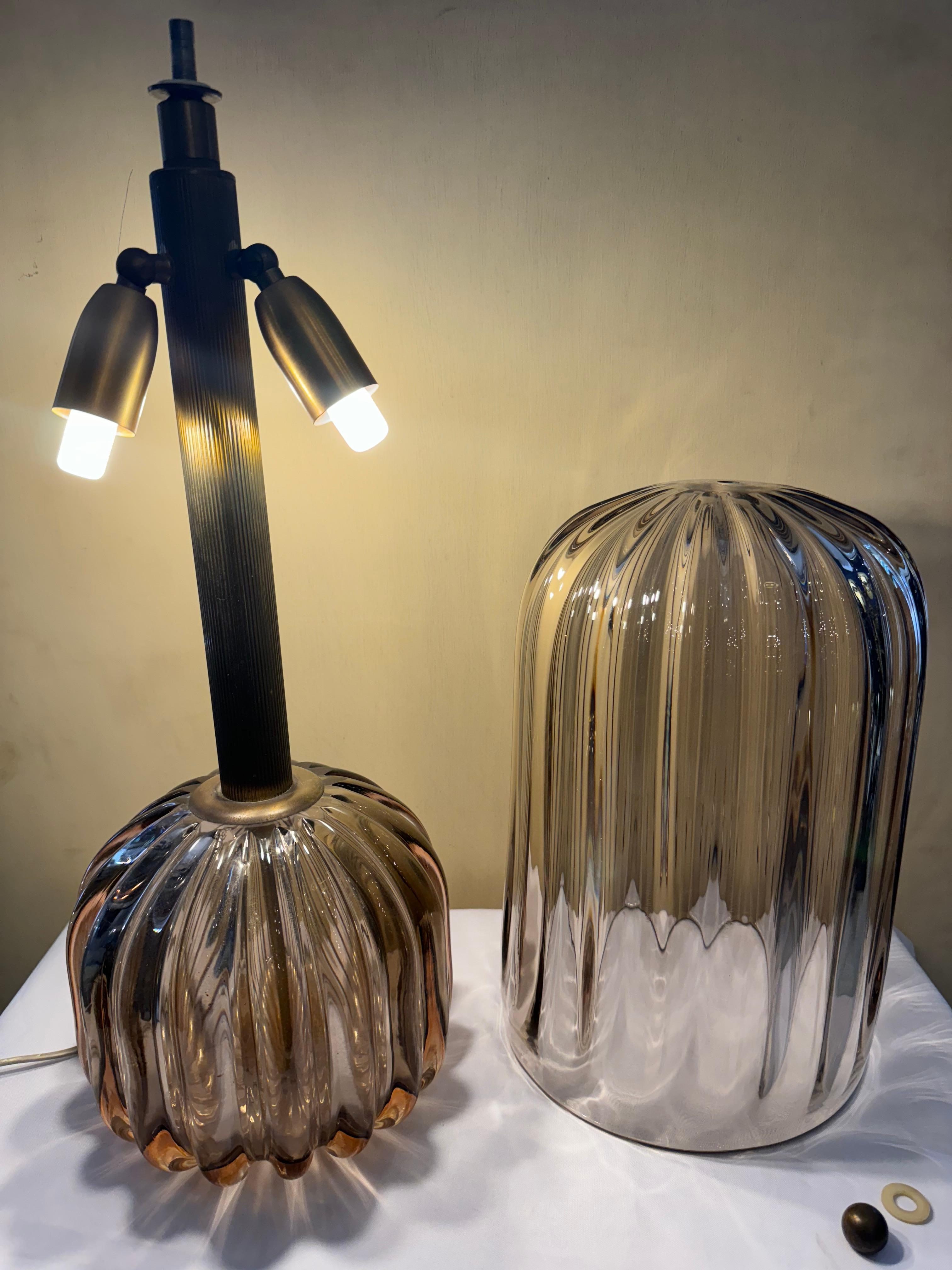 Mid-Century Glass Table Lamp, 1960s For Sale 5