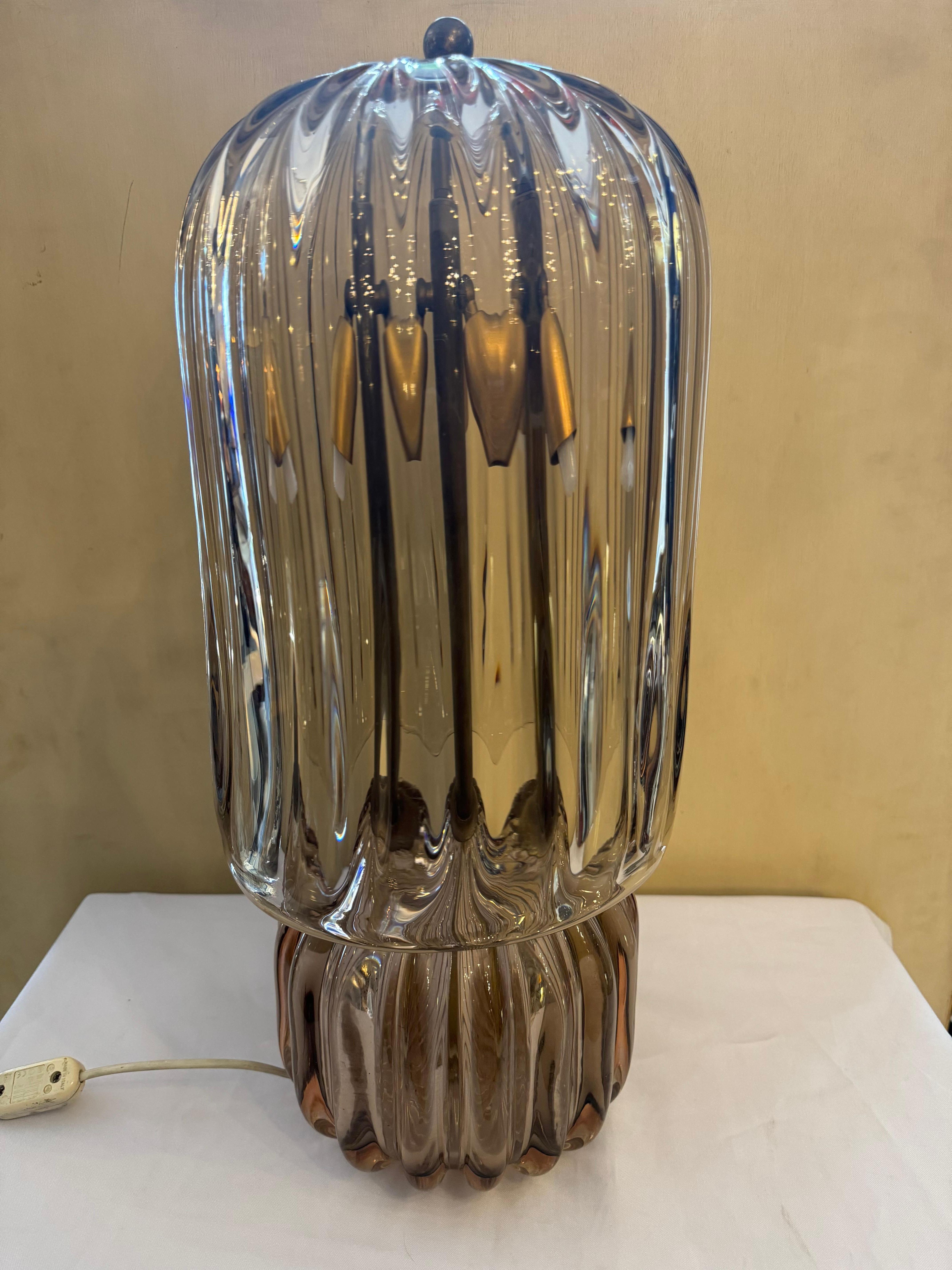Mid-Century Glass Table Lamp, 1960s In Good Condition For Sale In CABA, AR
