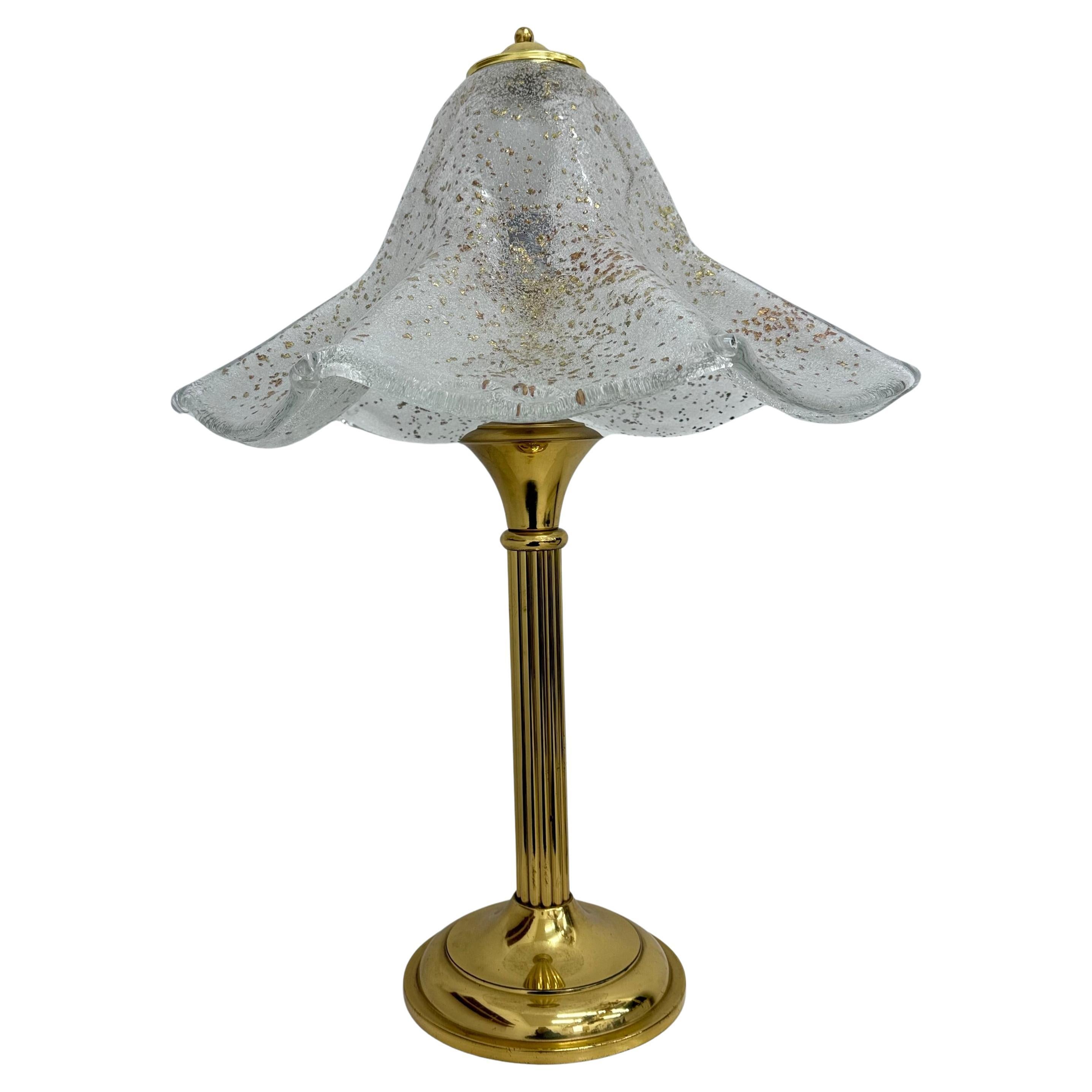 Mid century glass table lamp , 1970s