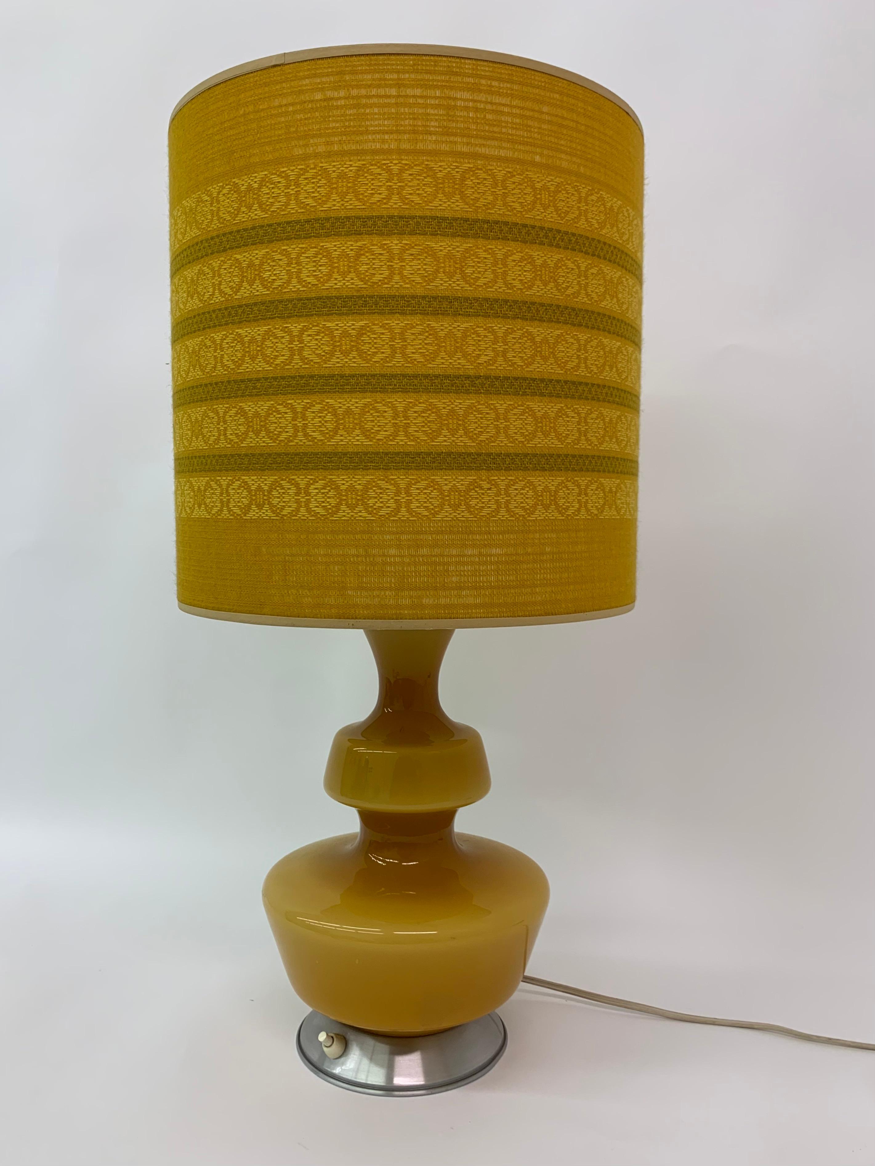 Midcentury Glass Table Lamp by De Rupel, 1970s, Belgium In Good Condition For Sale In Delft, NL