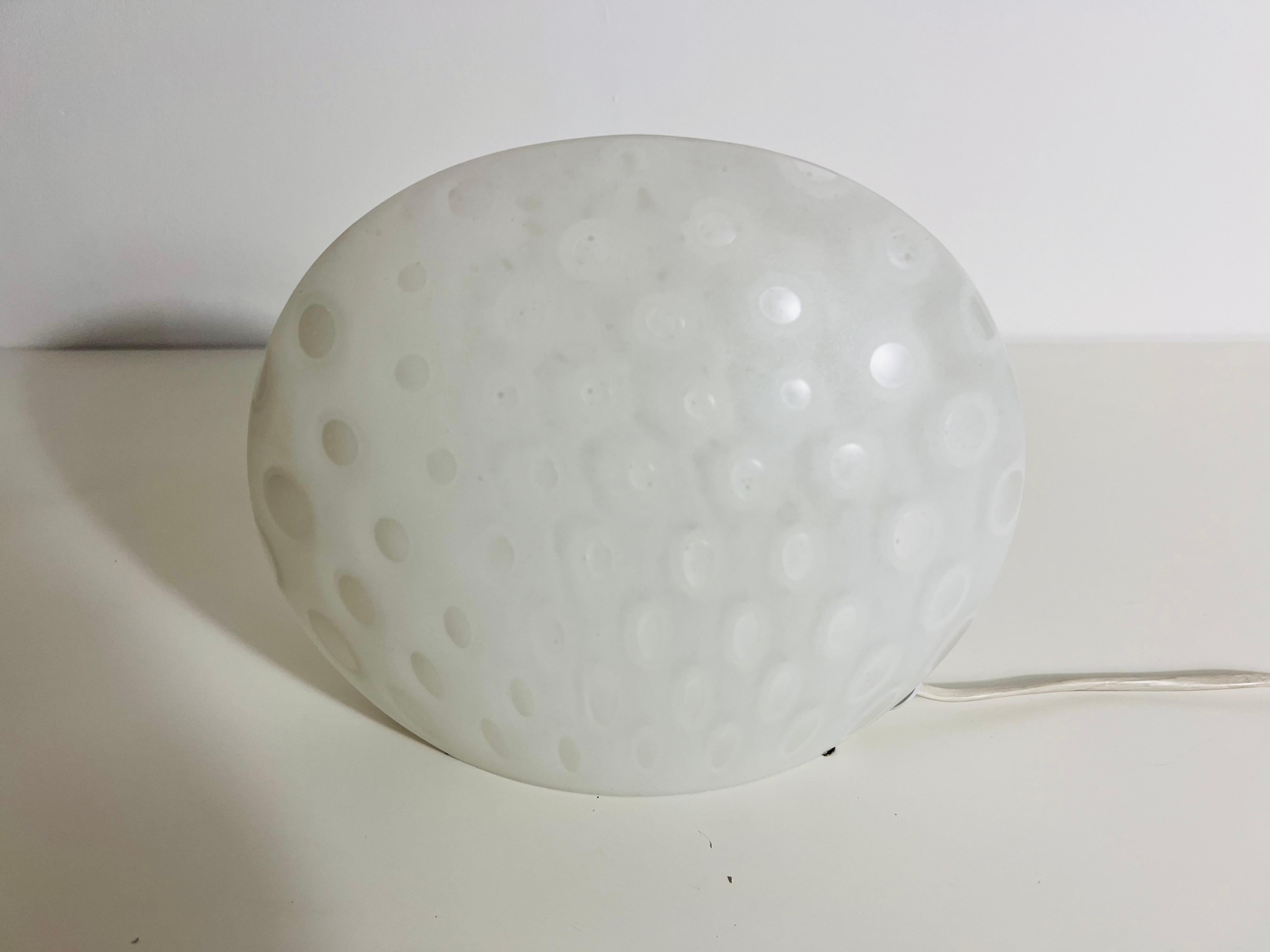 Opaline Glass Mid-Century Glass Table Lamp by Peill & Putzler, 1970s, Germany For Sale