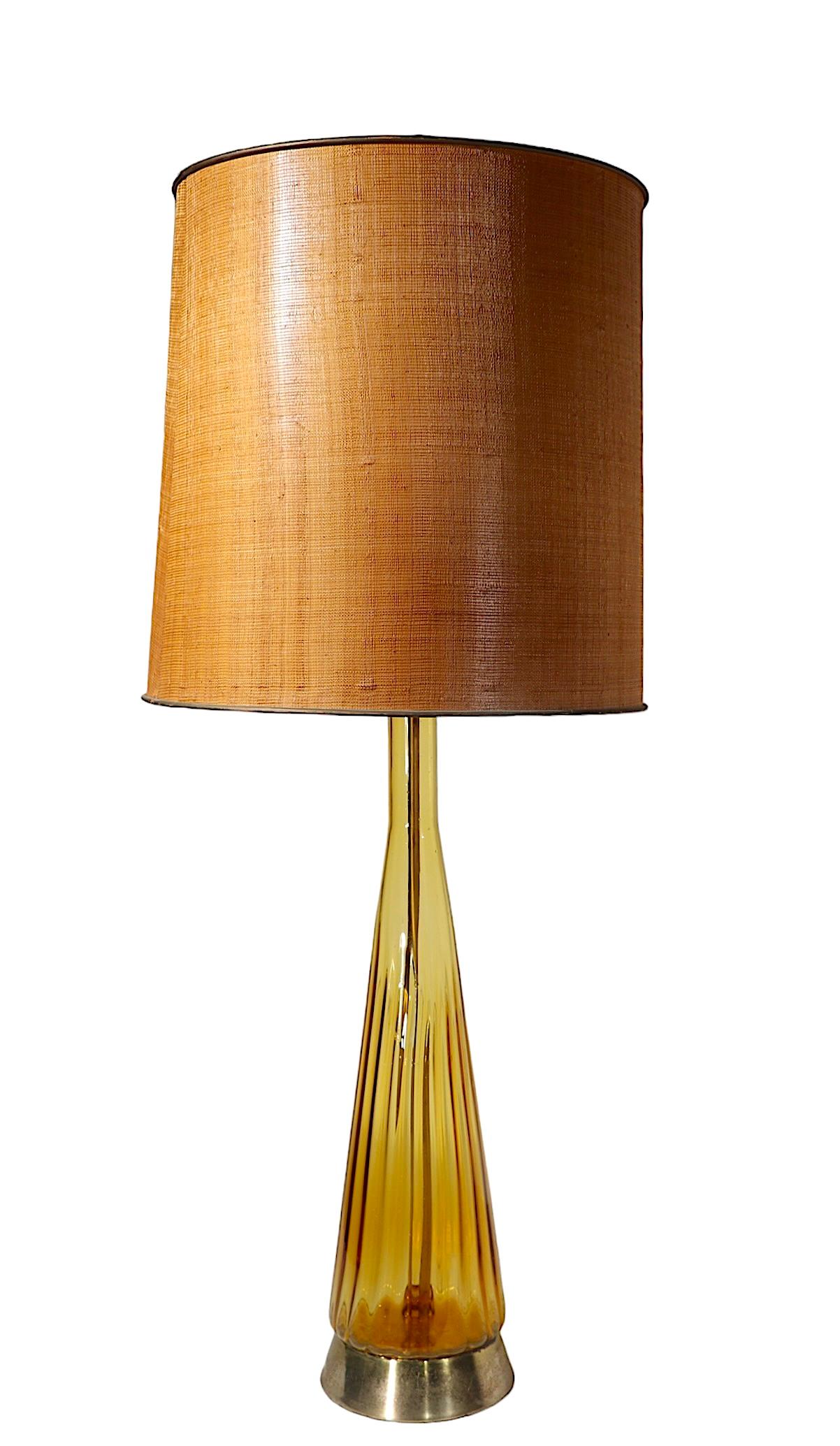 Mid Century Glass Table Lamp For Sale 7