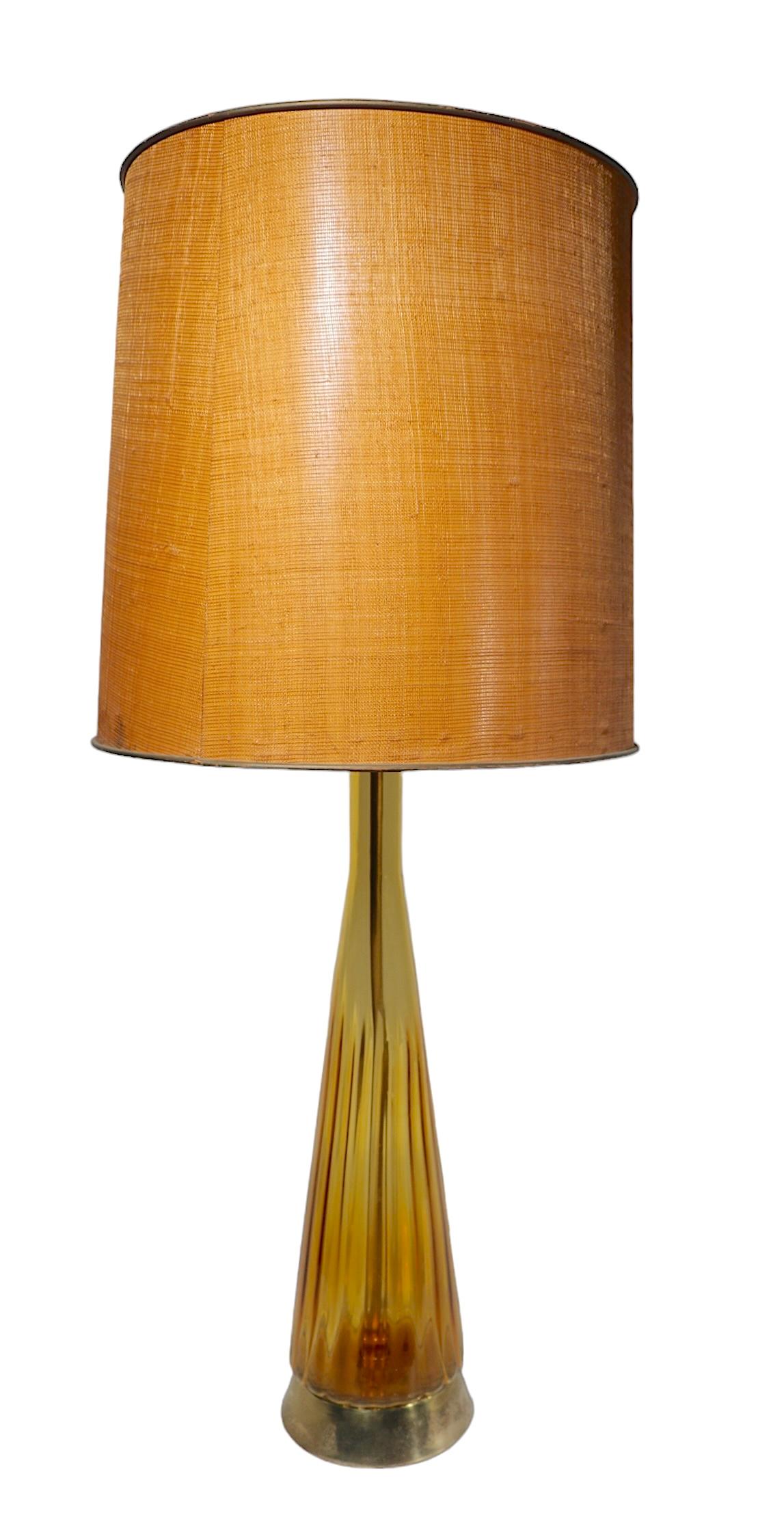 Mid Century Glass Table Lamp For Sale 8