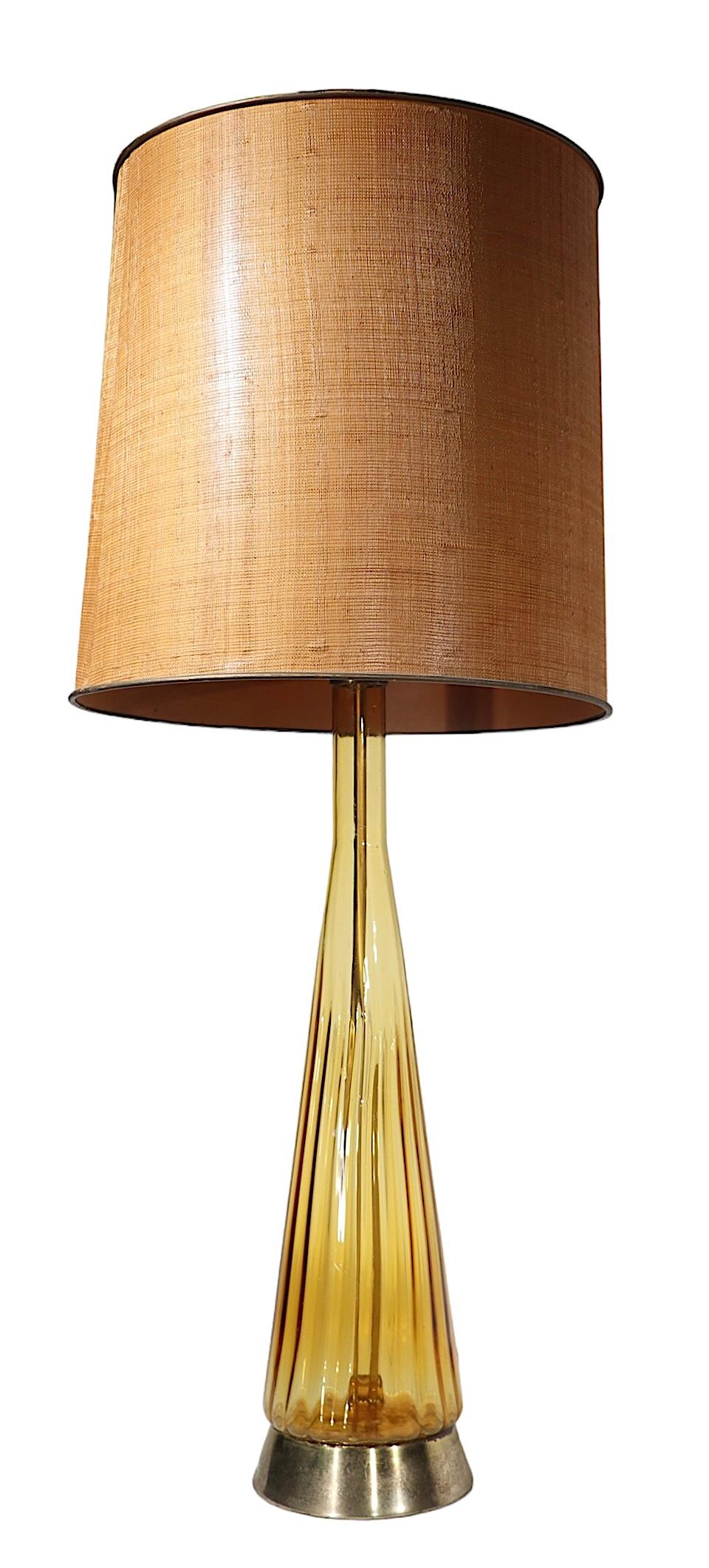 Mid Century Glass Table Lamp For Sale 10
