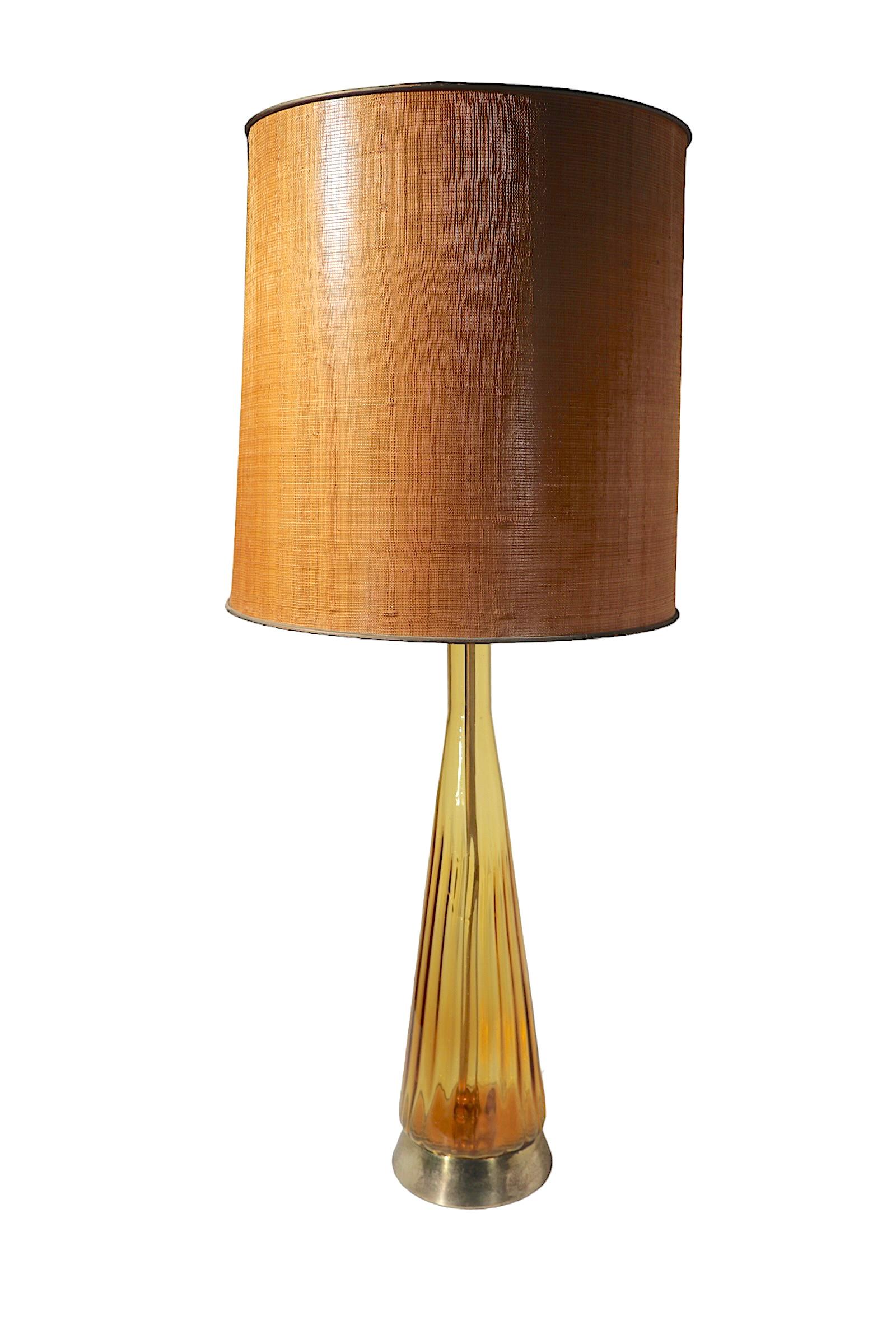 Mid Century Glass Table Lamp For Sale 11