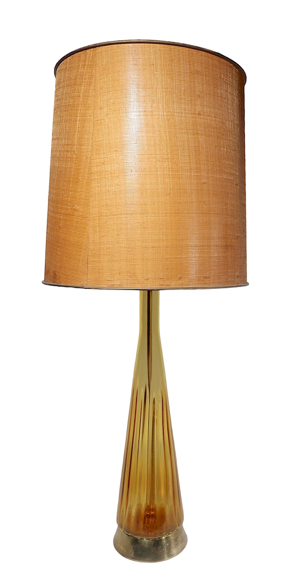Mid-Century Modern Mid Century Glass Table Lamp For Sale