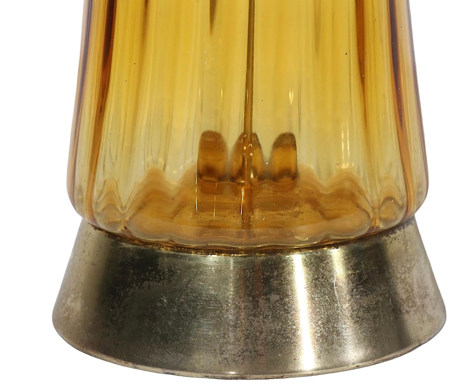 Mid Century Glass Table Lamp For Sale 3