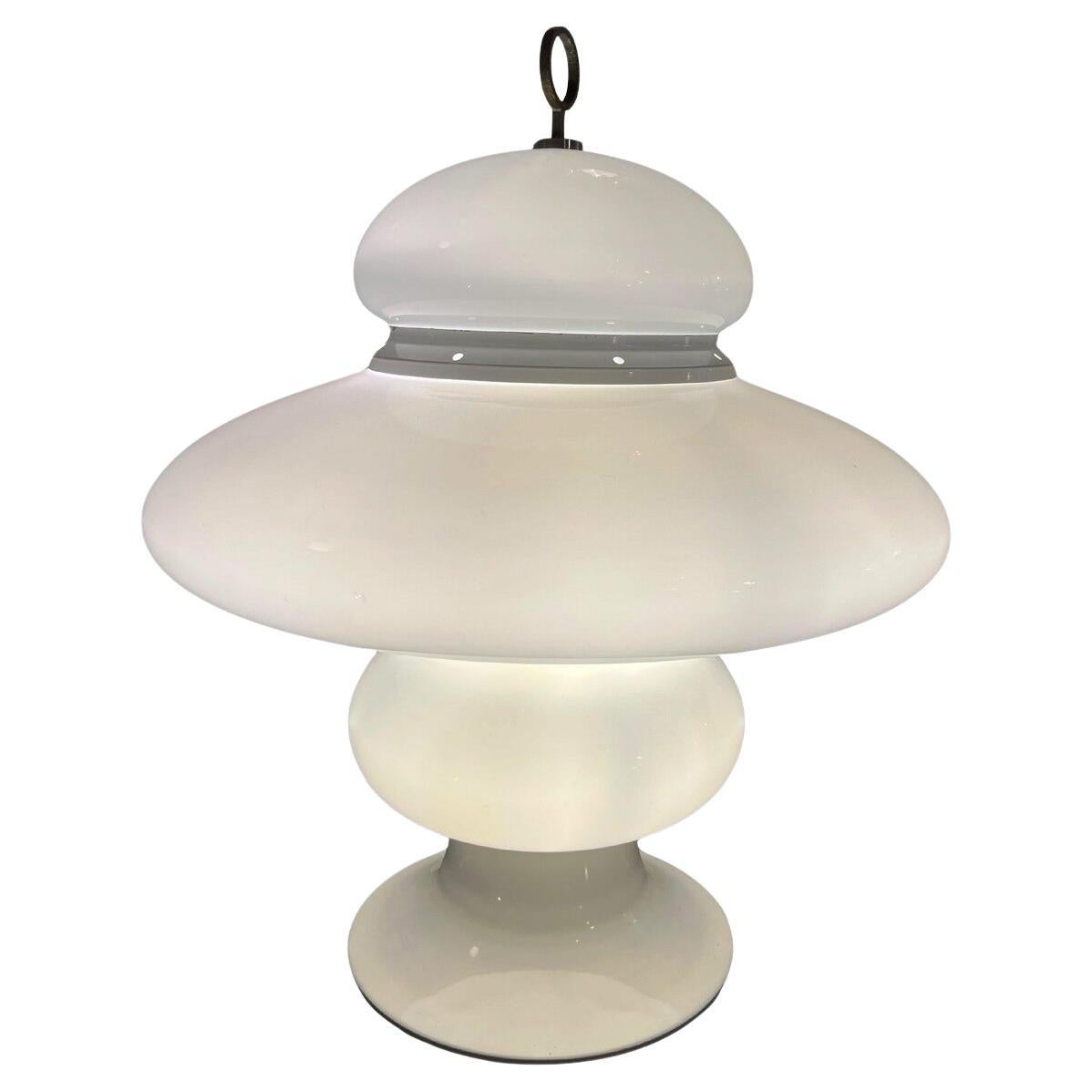 Mid-Century-Glas-Tischlampe im Angebot