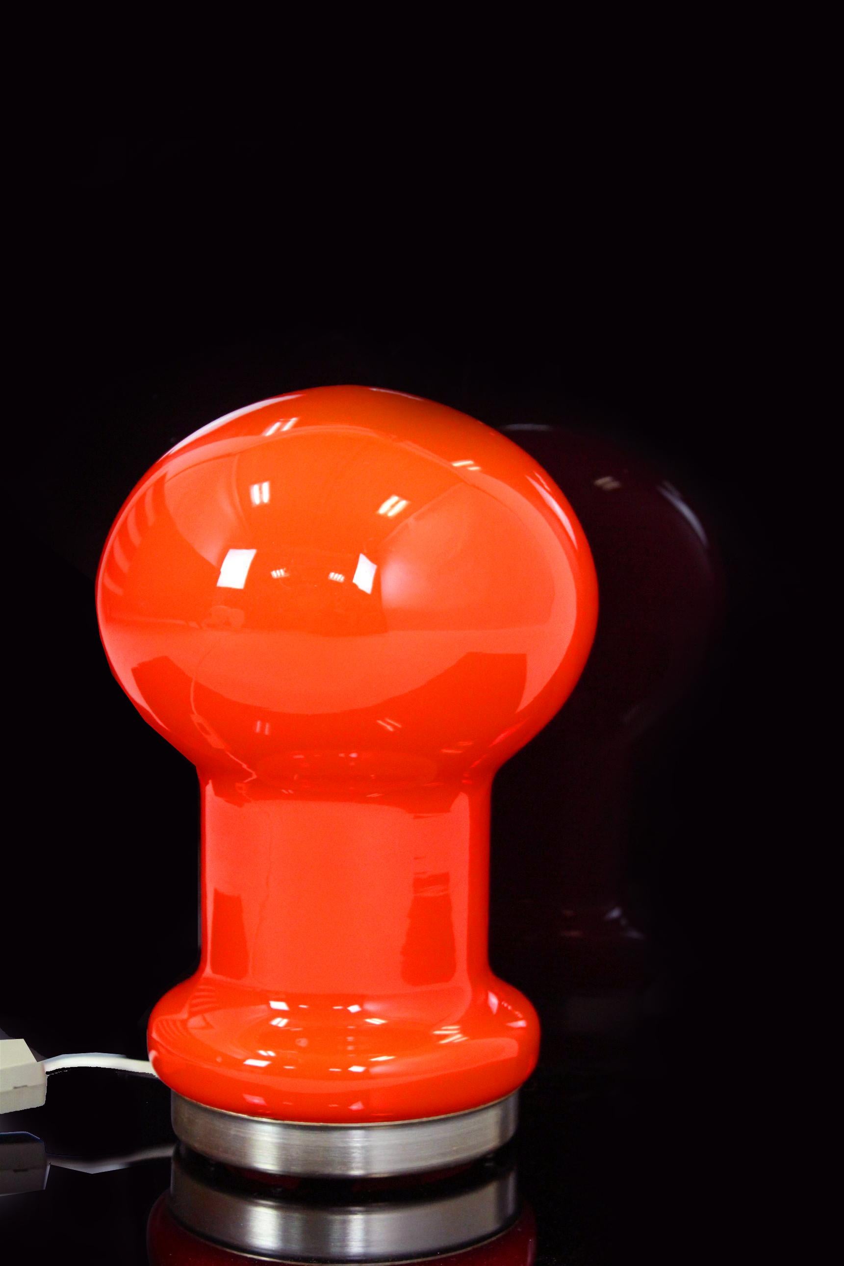 Mid-Century Modern Mid Century Glass Table Lamp From Osvětlovací Sklo, 1970s