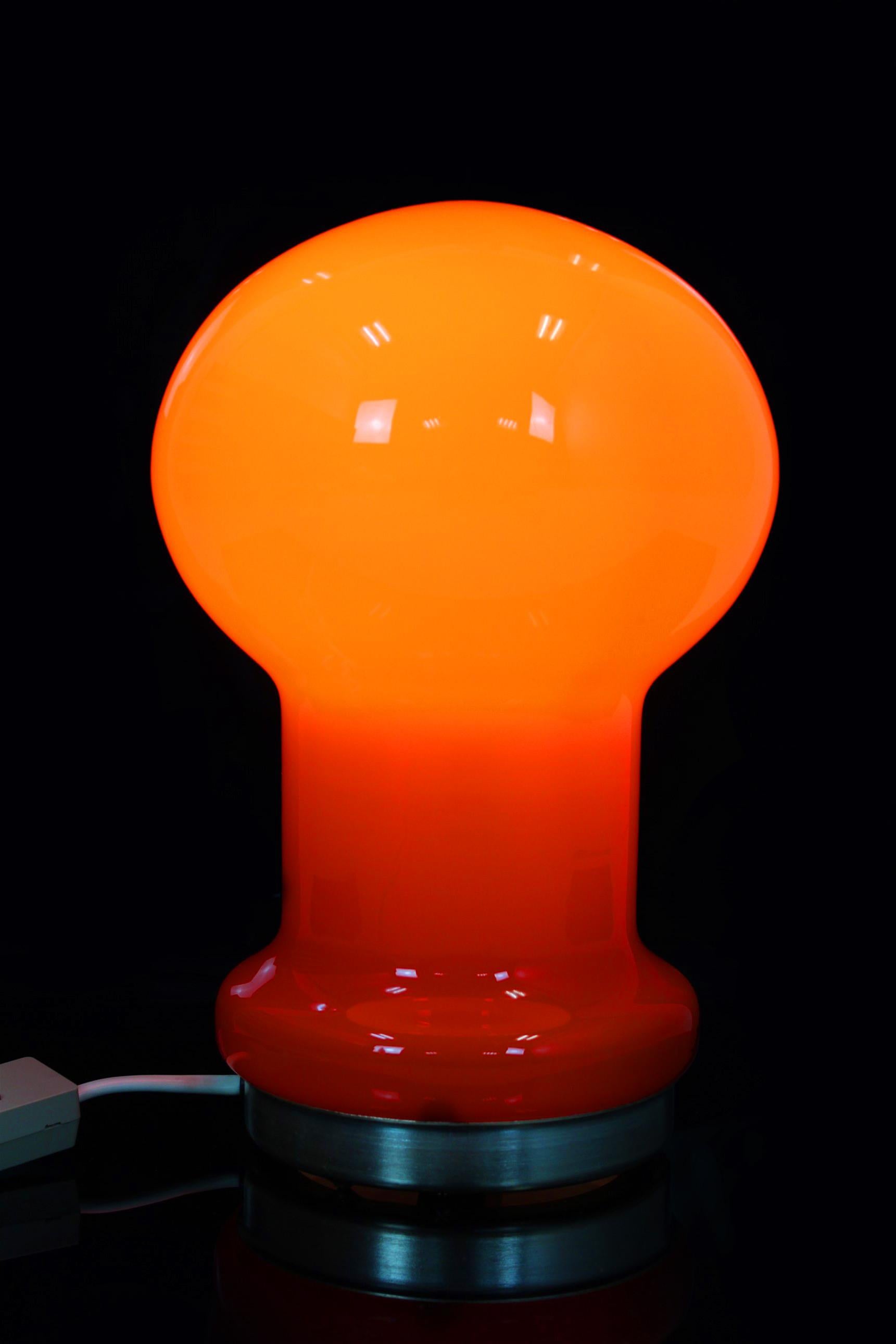 Mid Century Glass Table Lamp From Osvětlovací Sklo, 1970s 1