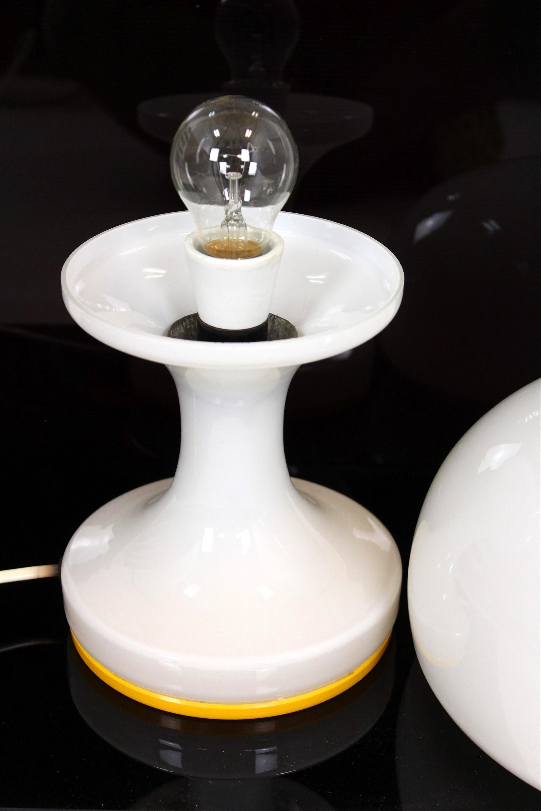 Mid-Century Glass Table Lamp from Osvětlovací Sklo, 1970s For Sale 4