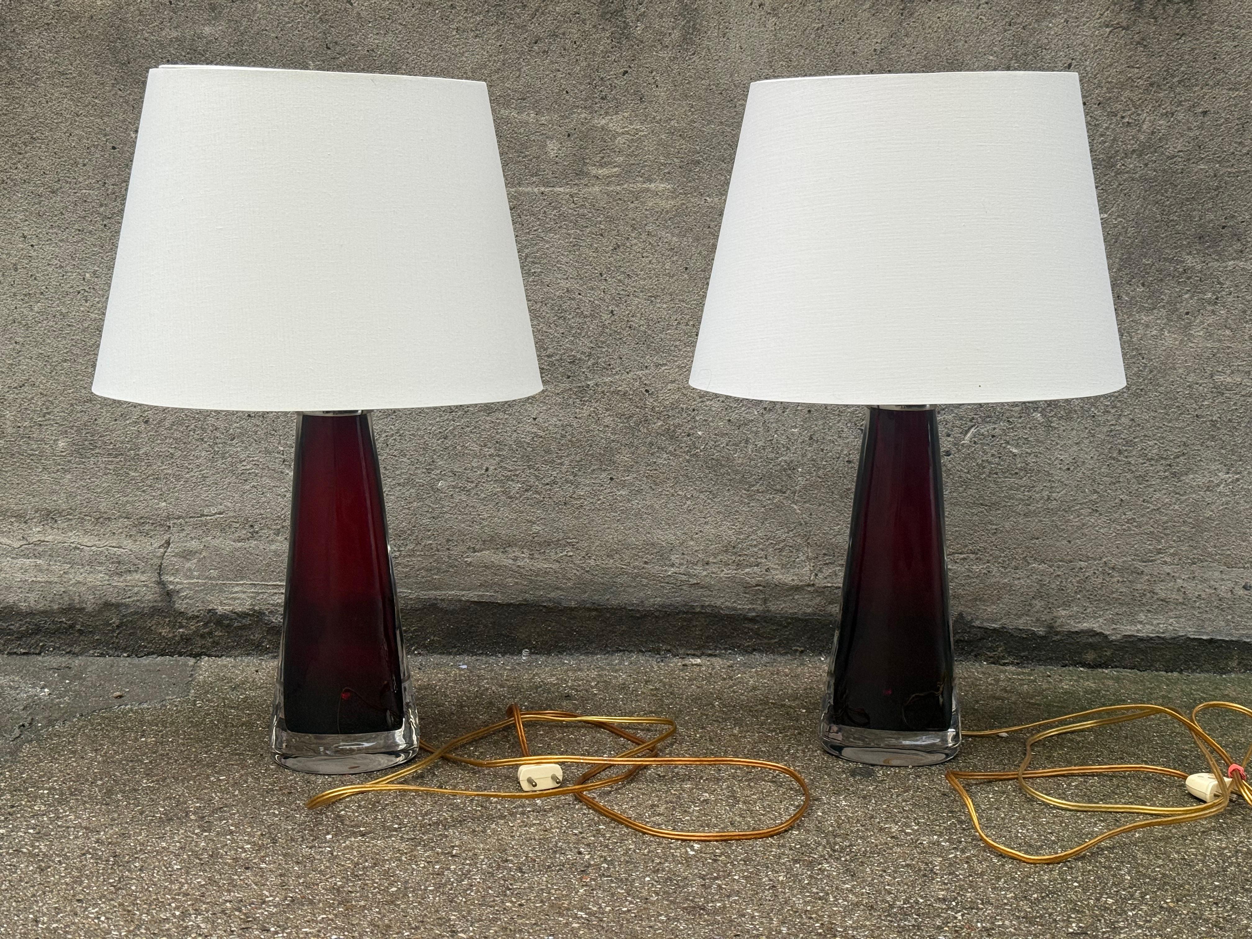 Mid-Century Glass Table Lamps by Carl Fagerlund for Orrefors, 1960s, Set of 2 en venta 7