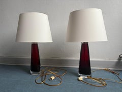 Lampade da tavolo in vetro di metà secolo di Carl Fagerlund per Orrefors, anni '60, set da 2