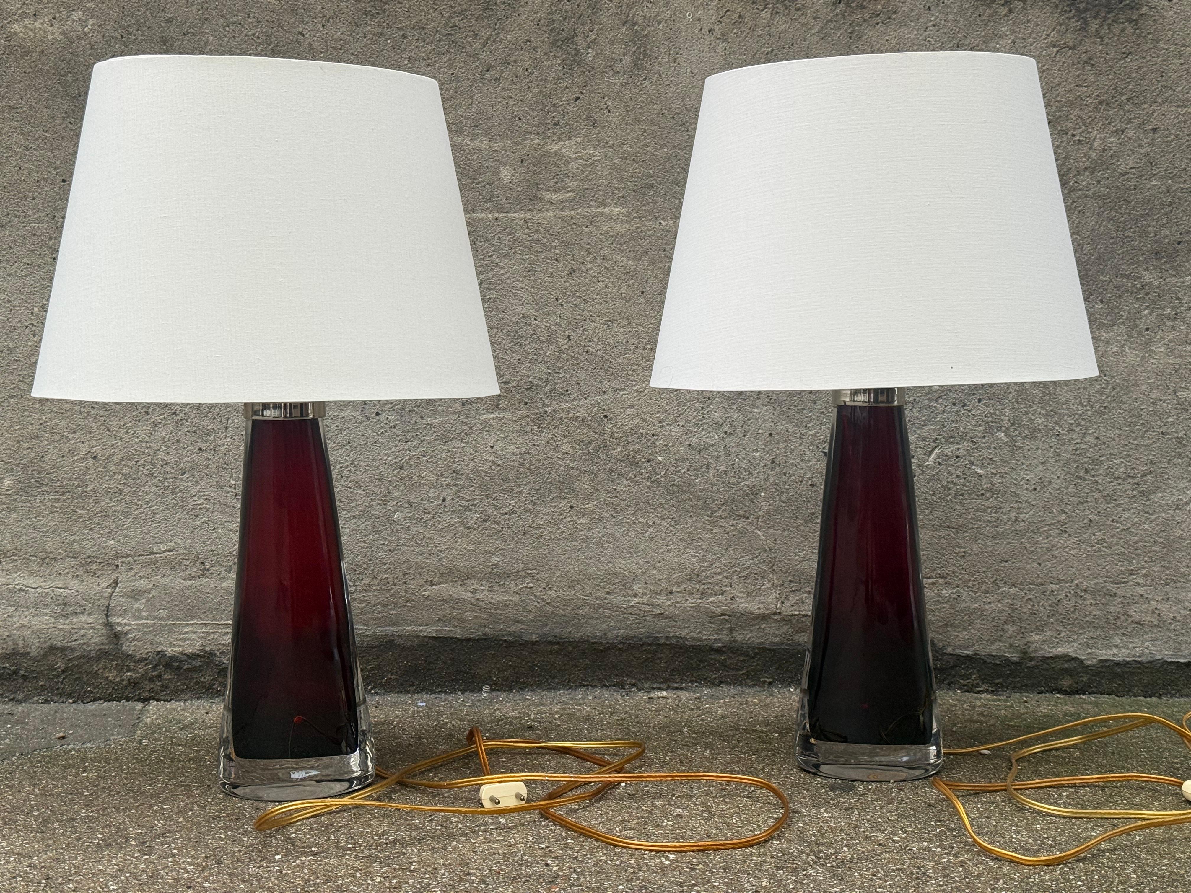 Mid-Century Glass Table Lamps by Carl Fagerlund for Orrefors, 1960s, Set of 2 en venta 1