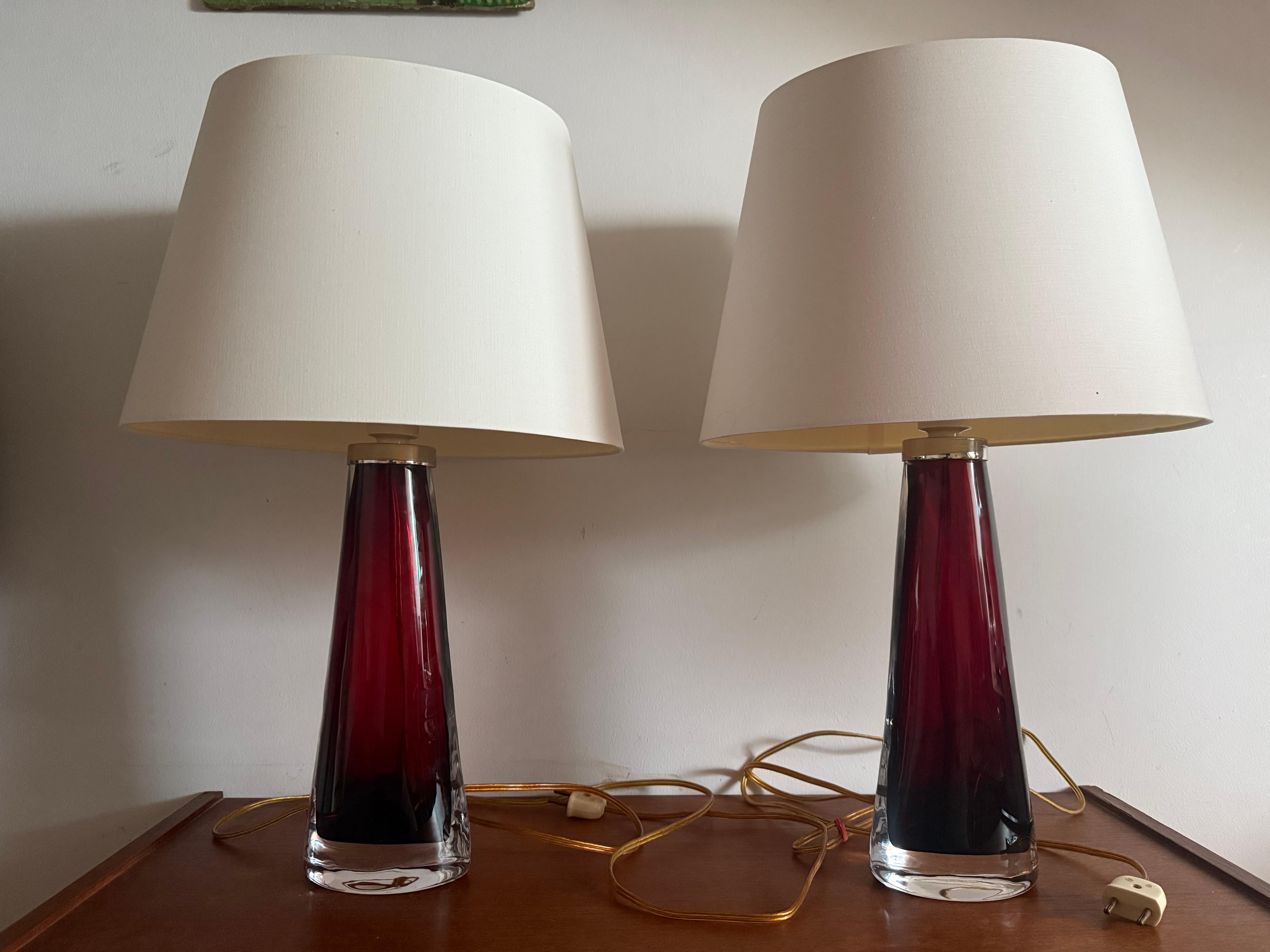 Mid-Century Glass Table Lamps by Carl Fagerlund for Orrefors, 1960s, Set of 2 en venta 2