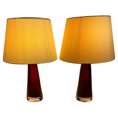 Mid-Century Glass Table Lamps by Carl Fagerlund for Orrefors, 1960s, Set of 2