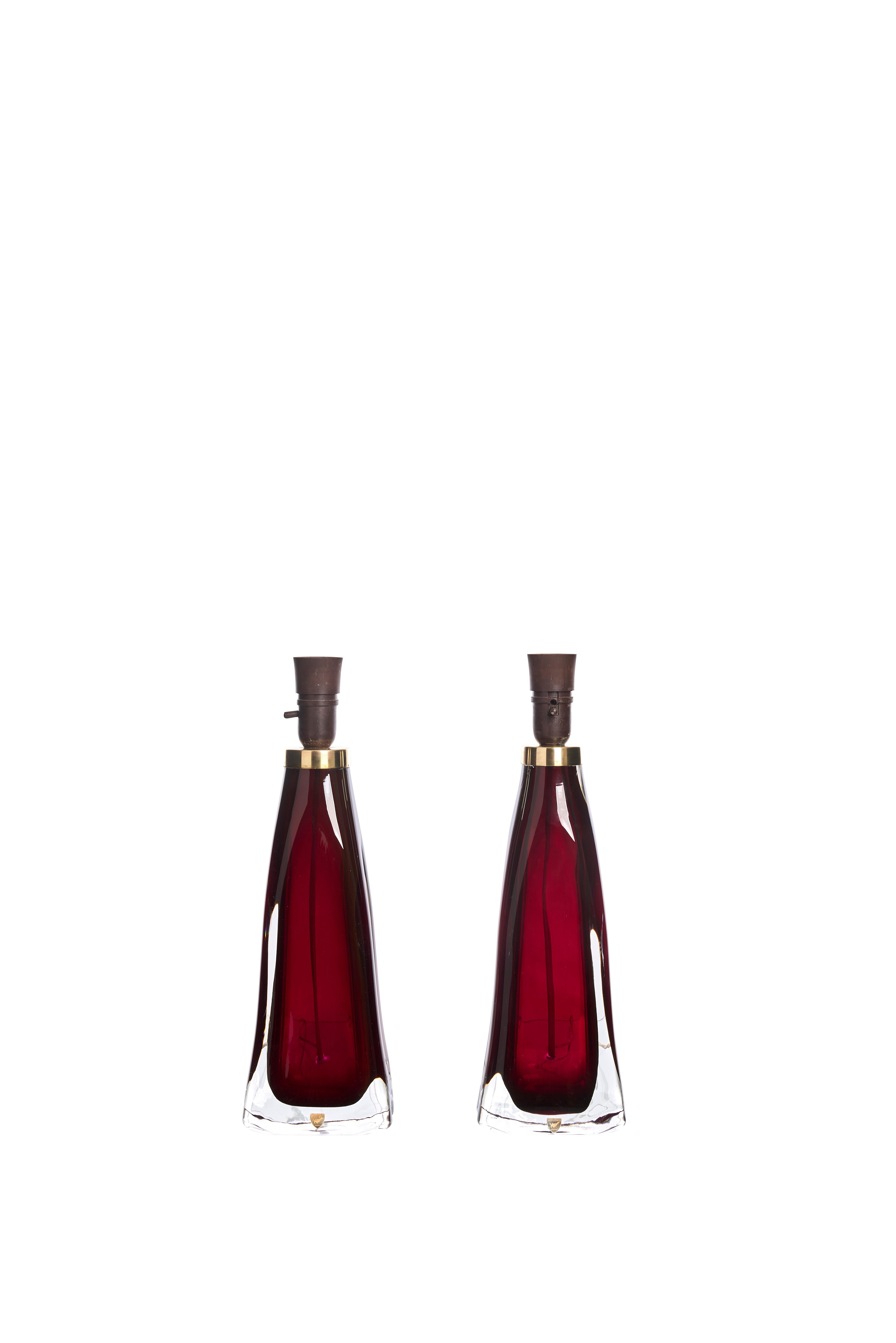 Mid-Century Modern Mid-Century Glass Table Lamps by Carl Fagerlund for Orrefors, Sweden, 1960s For Sale