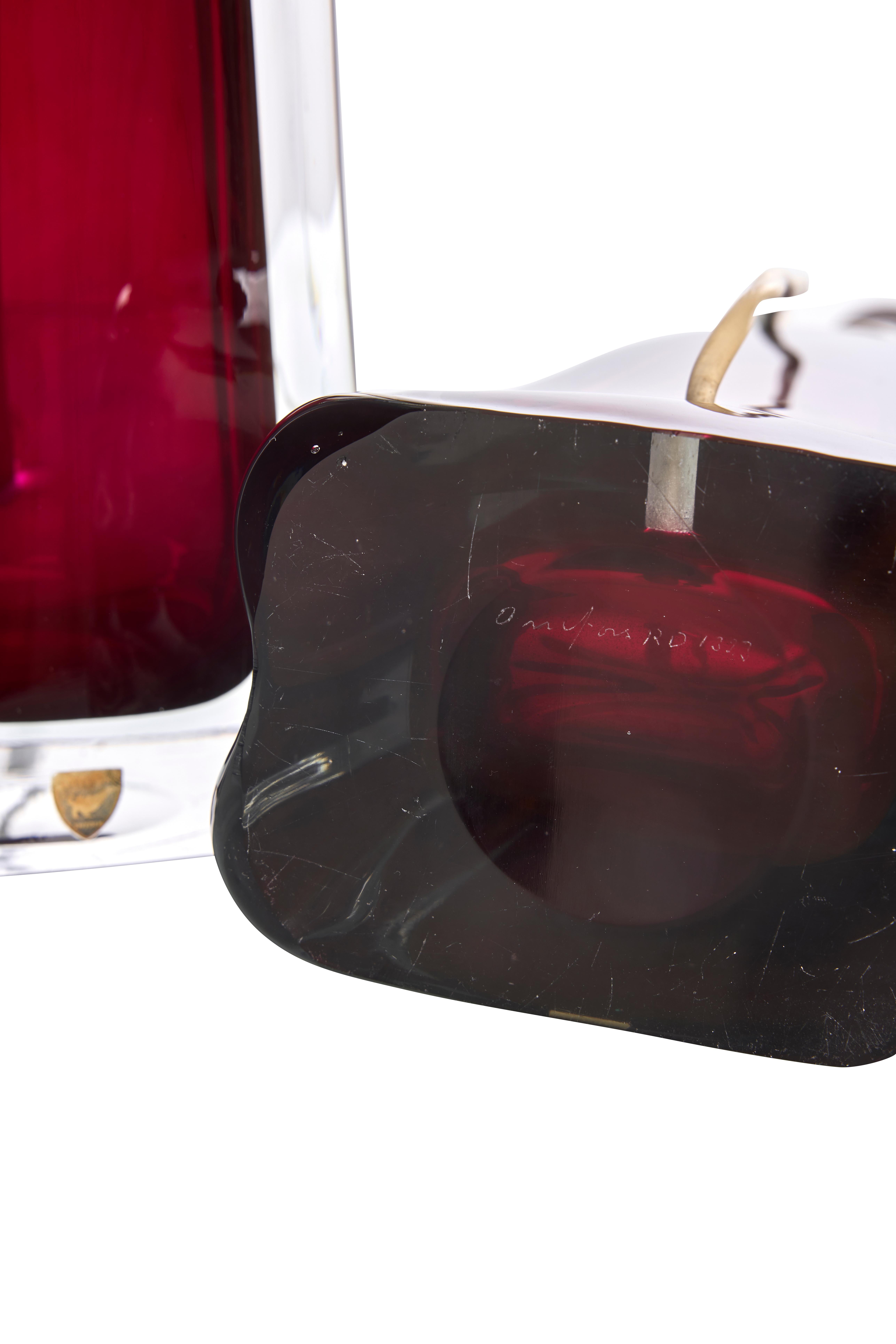 Swedish Mid-Century Glass Table Lamps by Carl Fagerlund for Orrefors, Sweden, 1960s For Sale