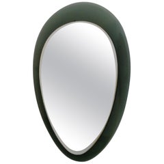 Mid-century glass teardrop wall mirror made in Italy