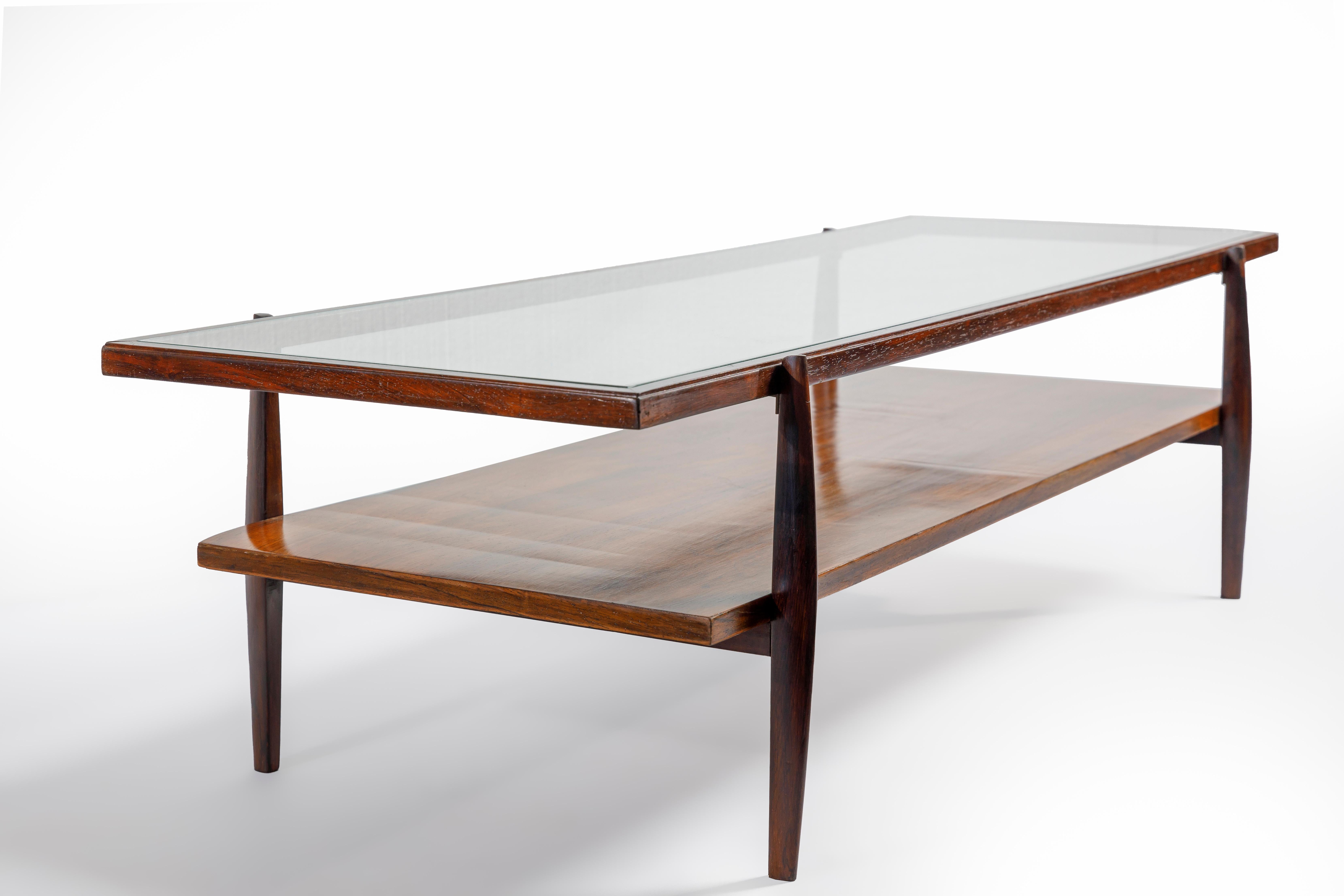 midcentury glass coffee table