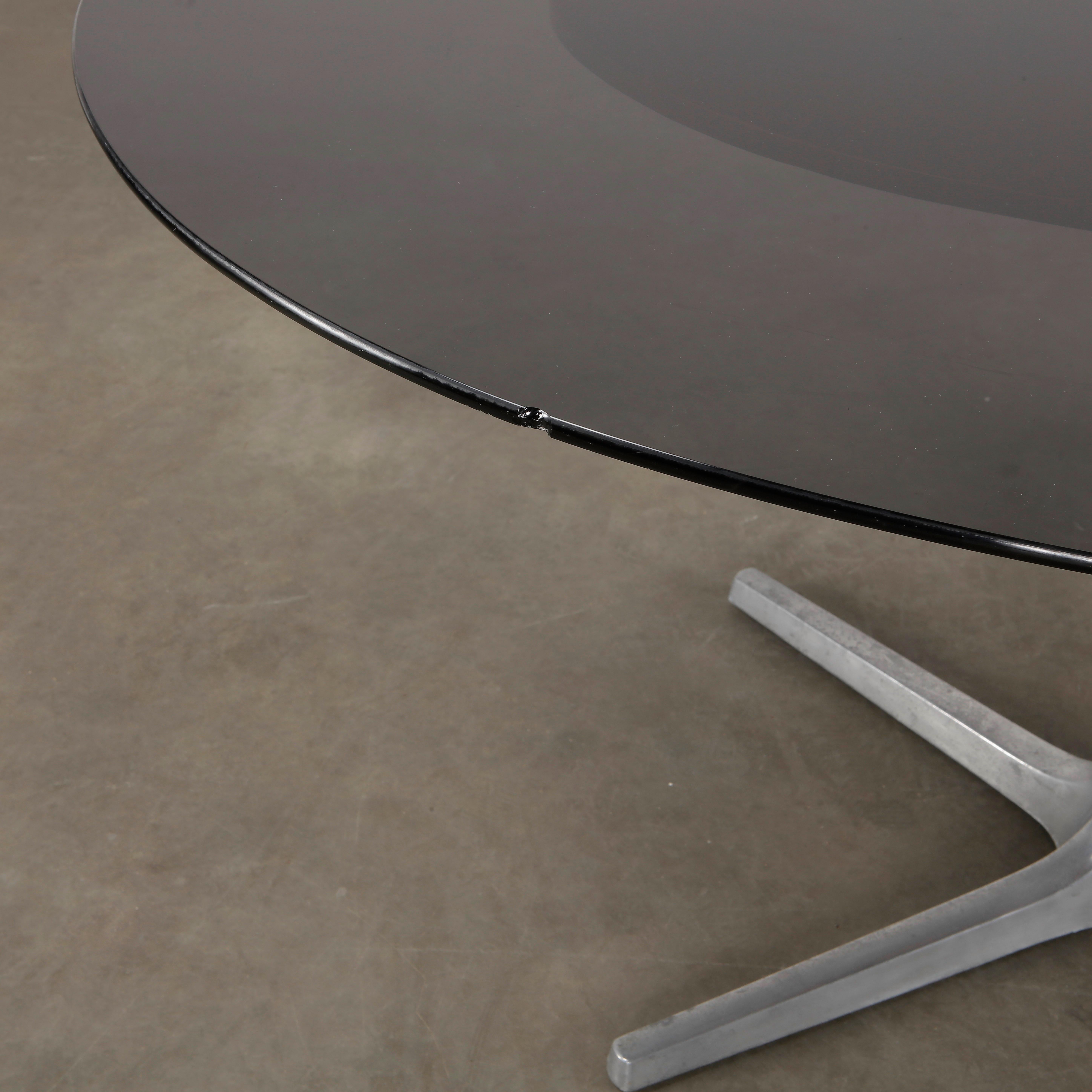Mid Century Glass Top Dinner Table, 1980s For Sale 4