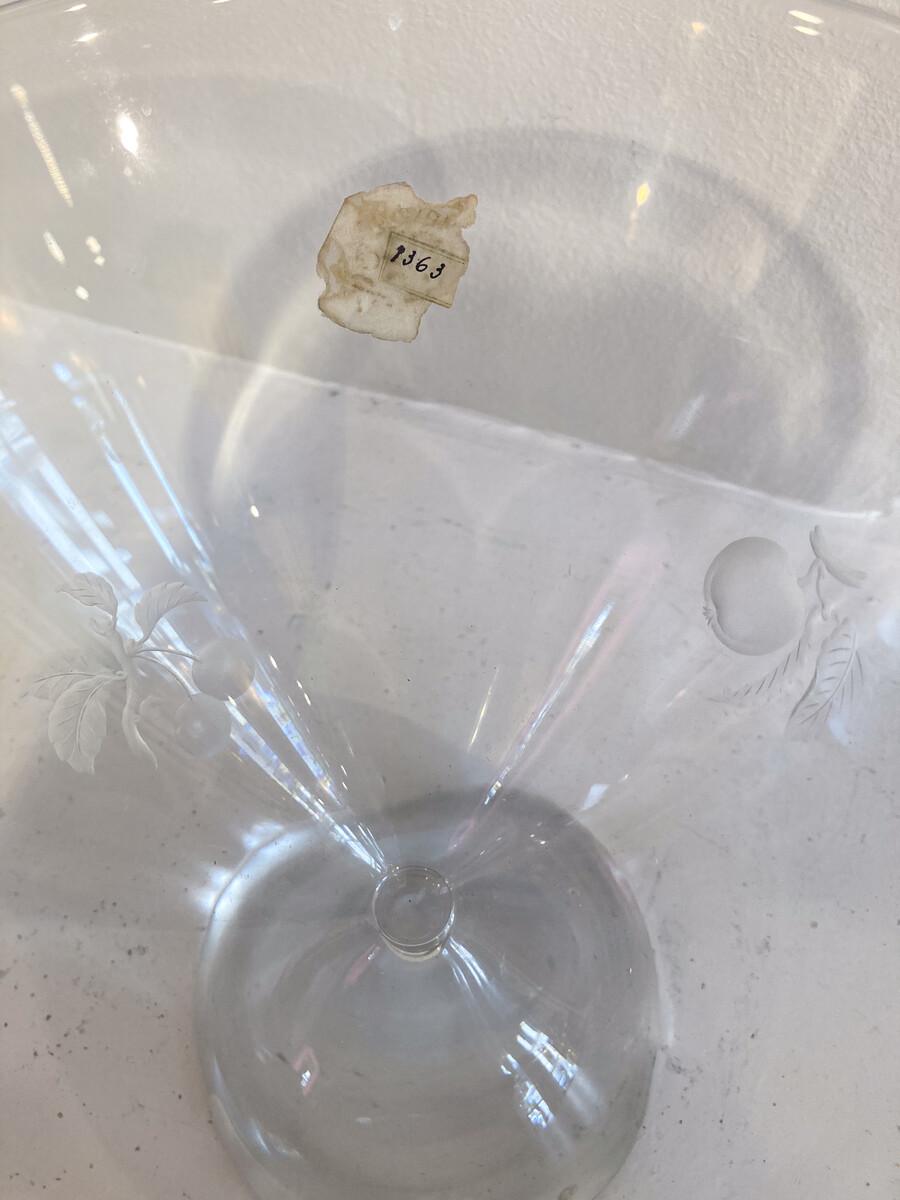 Milieu du XXe siècle Vase en verre du milieu du siècle par Charles Graffart pour Val Saint Lambert, Belgique, années 1950 en vente