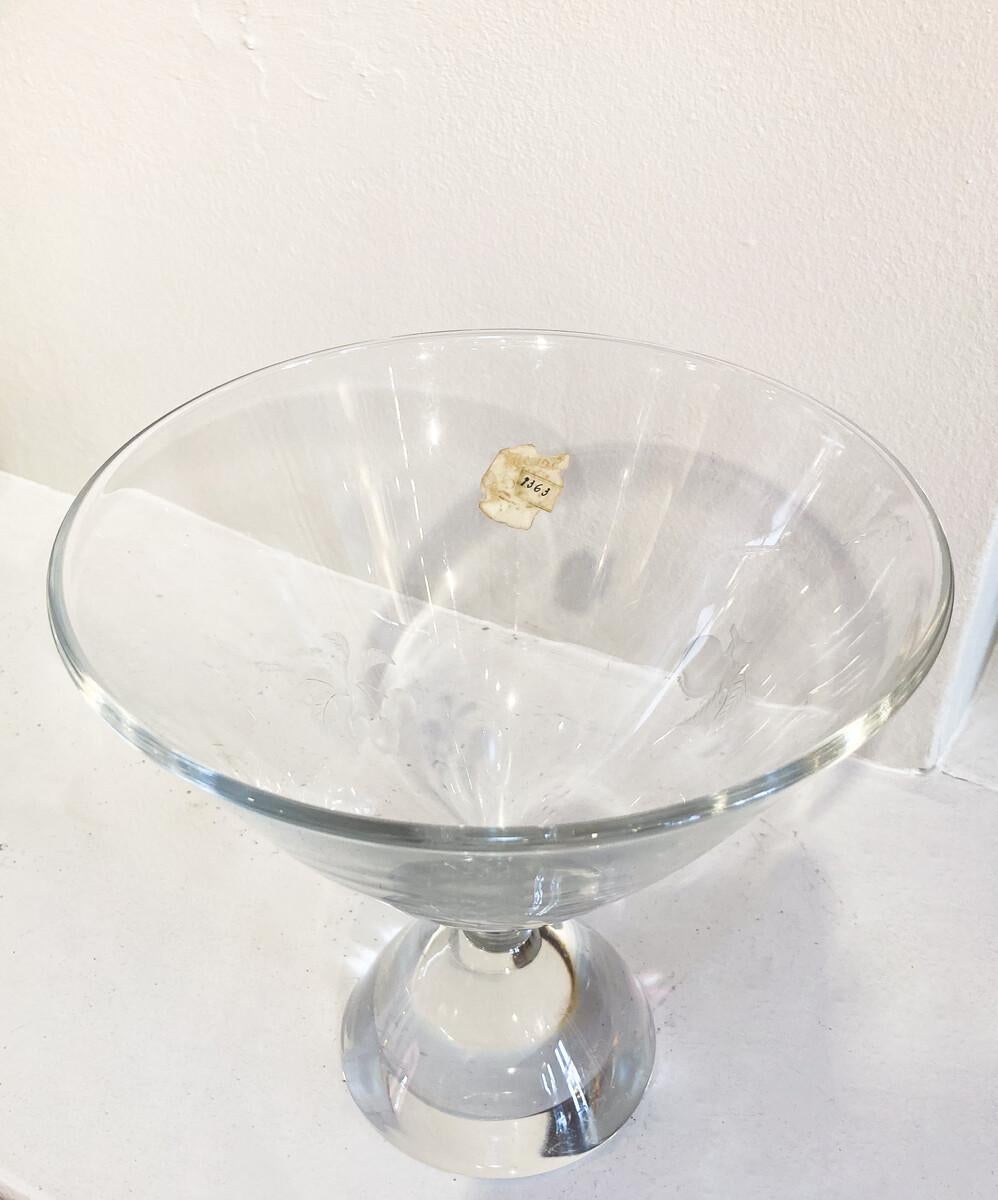 Verre Vase en verre du milieu du siècle par Charles Graffart pour Val Saint Lambert, Belgique, années 1950 en vente