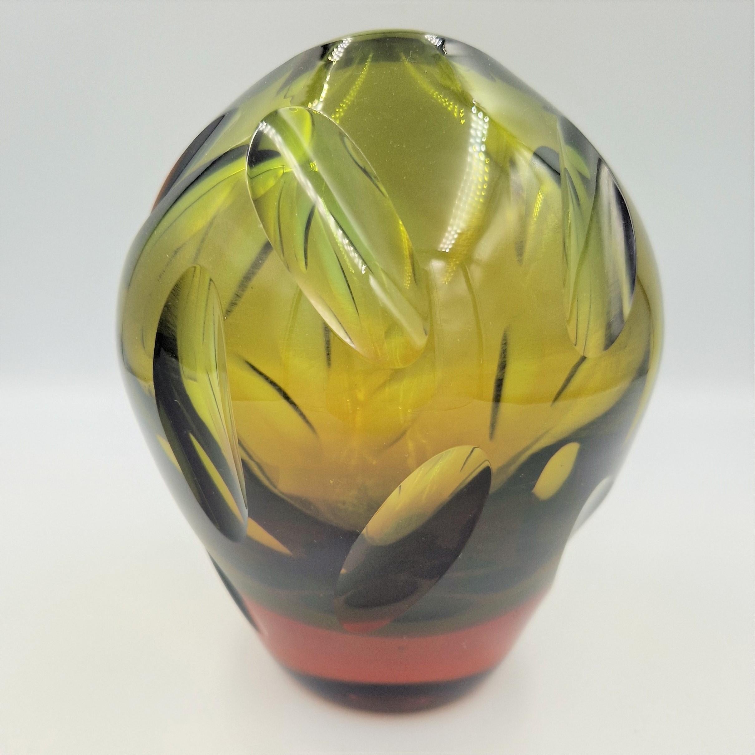 Mid-Century Modern MId century glass vase by Erich Jachmann for WMF. 1950 - 1959 For Sale
