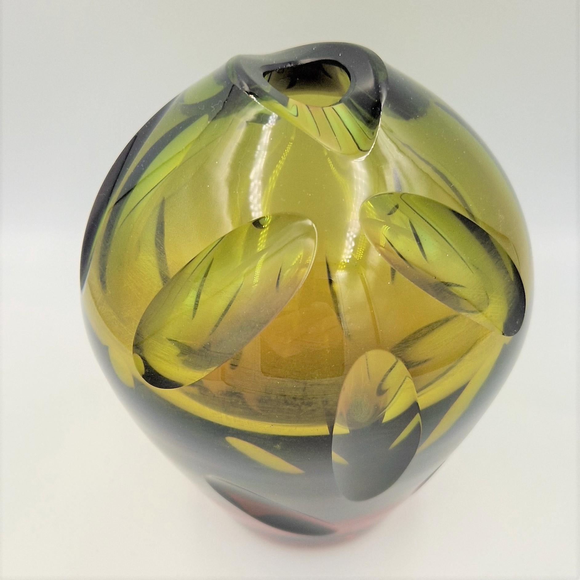 Mid-20th Century MId century glass vase by Erich Jachmann for WMF. 1950 - 1959 For Sale