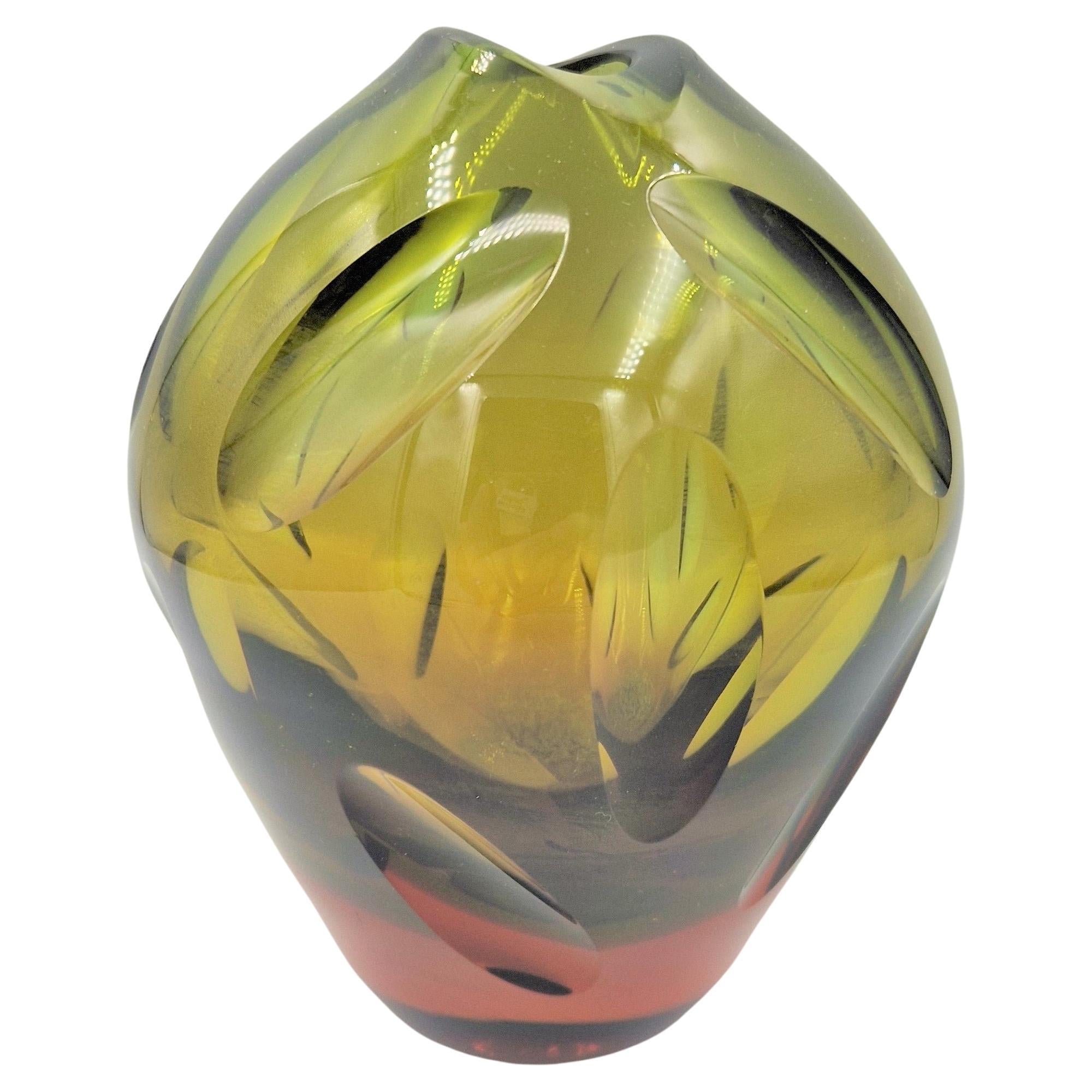 MId century glass vase by Erich Jachmann for WMF. 1950 - 1959 For Sale