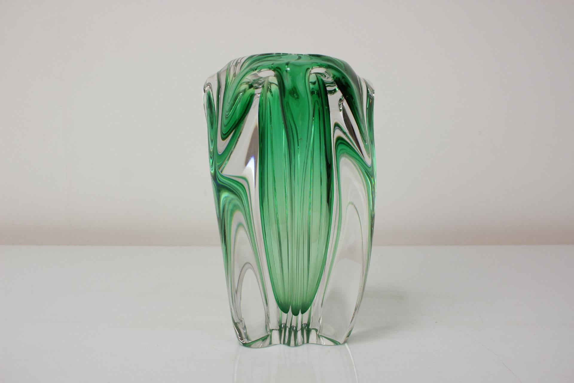 Mid-Century Modern Mid-Century Glass Vase Designed by Josef Hospodka, 1960's